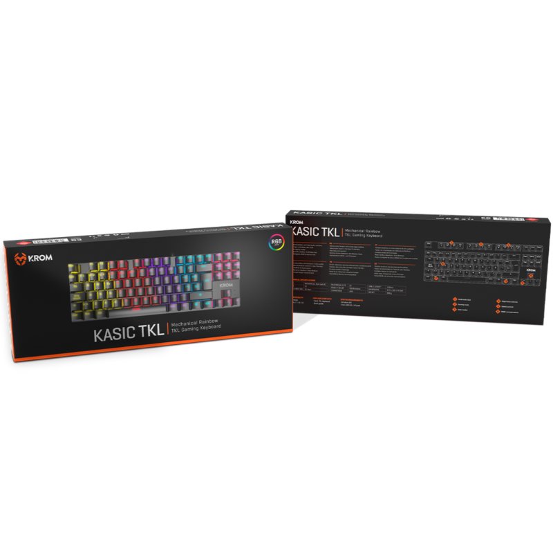 TECLADO GAMING KROM KASIC TKL RAINBOW RGB Red Switch USB