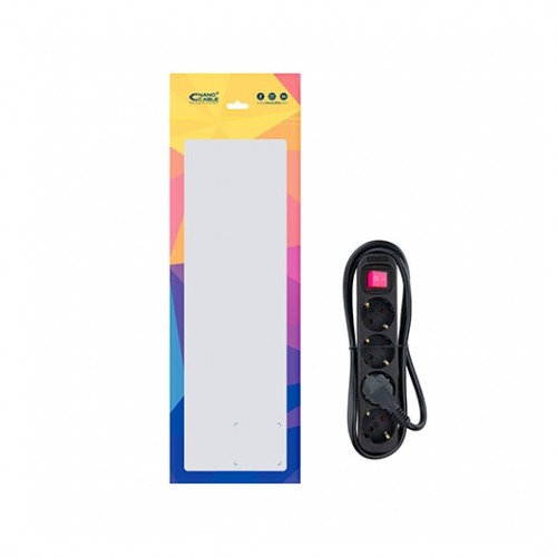 REGLETA 4 TOMAS 1.4M CON INTERRUPTOR NANOCABLE NEGRO 4 TOMAS/ 250V/ PROTECCION