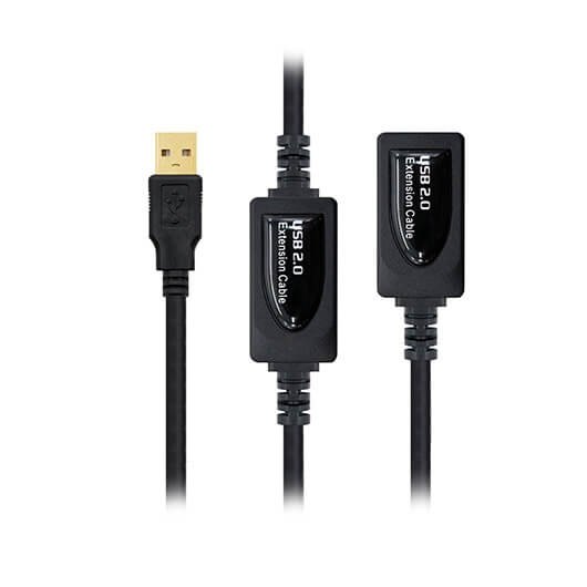 CABLE USB TIPO A 2.0 A USB TIPO A NANOCABLE+AMPLIFICADOR 10M NEGRO/ MACHO-HEMBRA