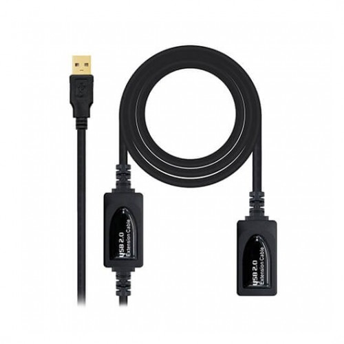CABLE USB TIPO A 2.0 A USB TIPO A NANOCABLE+AMPLIFICADOR 10M NEGRO/ MACHO-HEMBRA