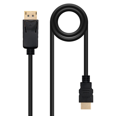 CABLE CONVERSOR DISPLAYPORT A HDMI NANOCABLE 50CM/ MACHO-MACHO/ NEGRO