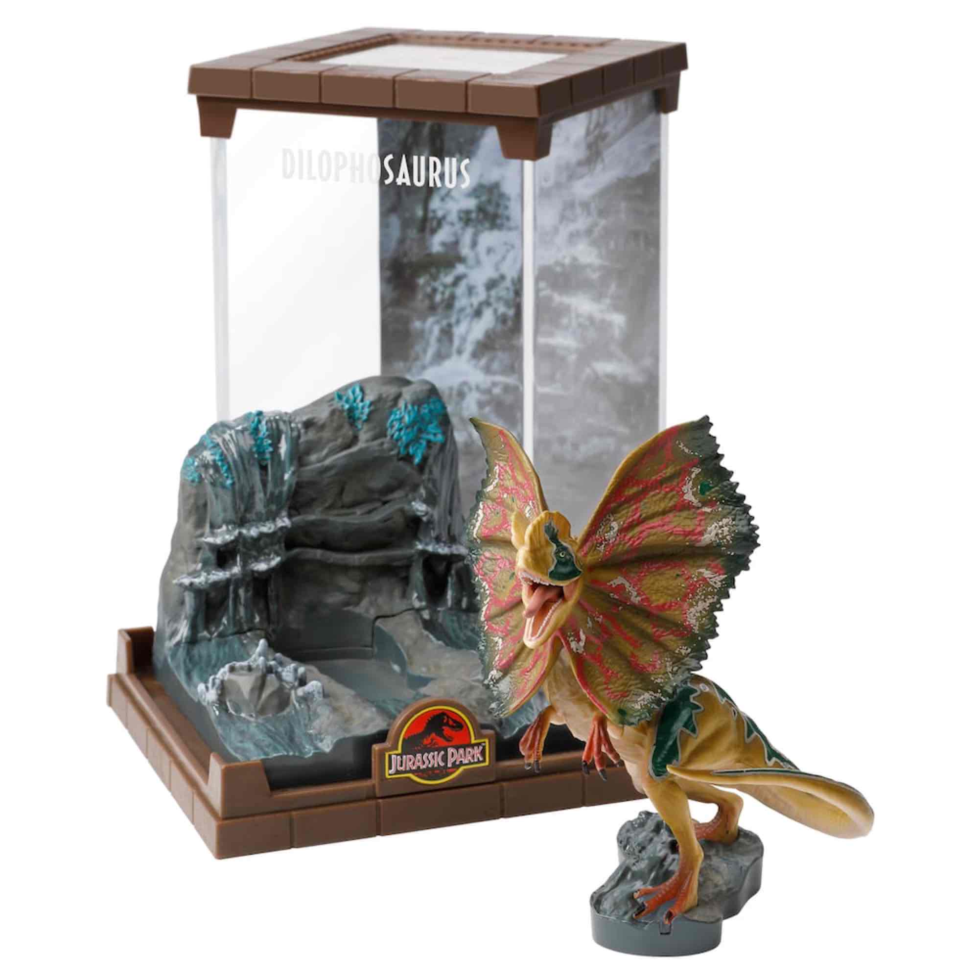 FIGURA THE NOBLE COLLECTION JURASSIC PARK DILOPHOSAURUS BENDYFIG DIORAMA