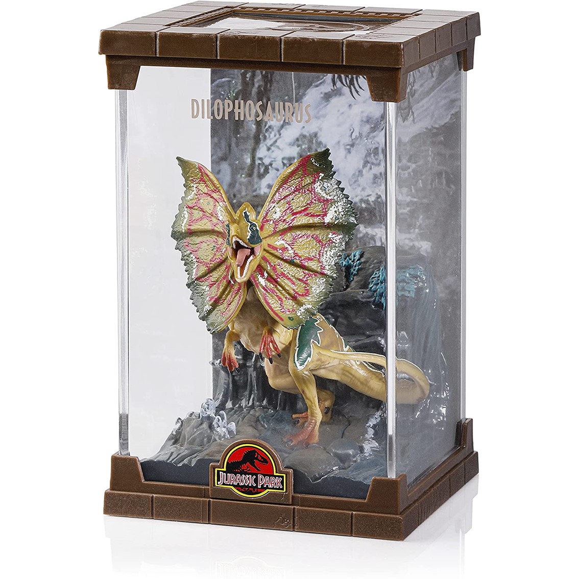 FIGURA THE NOBLE COLLECTION JURASSIC PARK DILOPHOSAURUS BENDYFIG DIORAMA