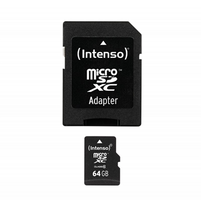 TARJETA MEMORIA MICRO SD INTENSO 64GB CL10 + ADAPTADOR SD