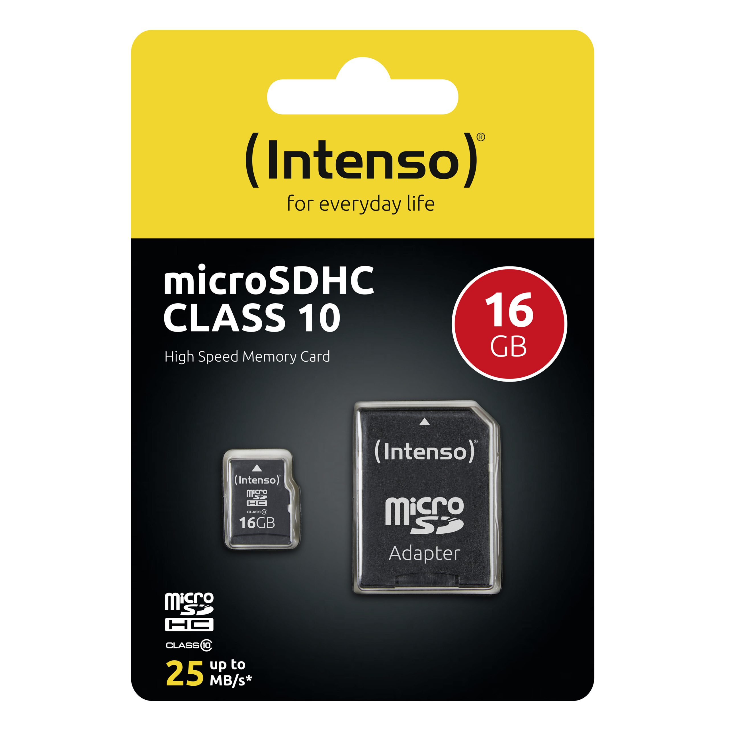 TARJETA MEMORIA MICROSD INTENSO 16GB CL10 + ADAPTADOR SD