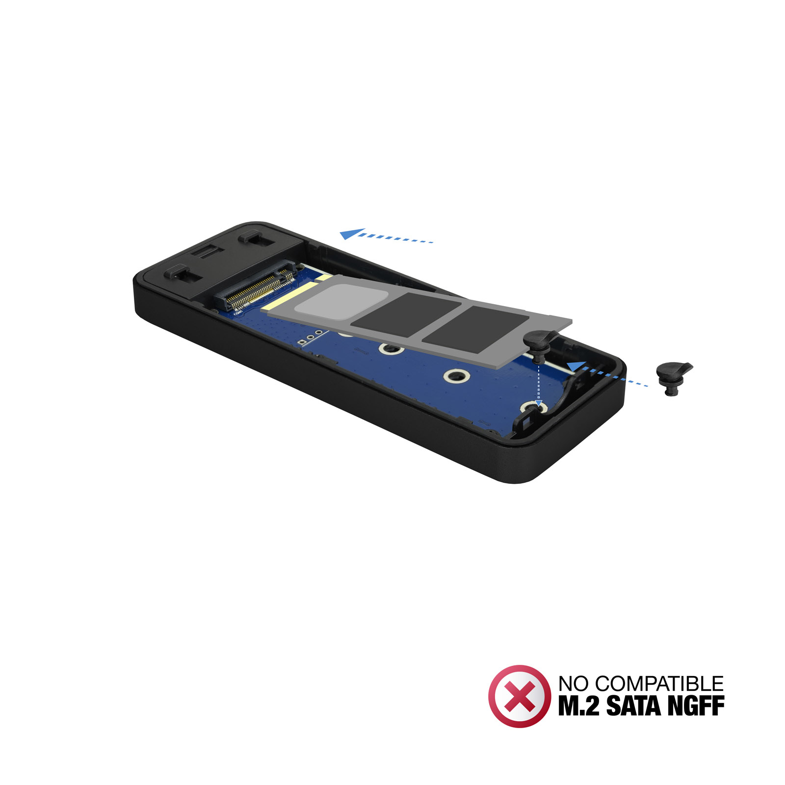 CAJA EXTERNA TOOQ TQE-2280B PARA SSD M.2 USB TIPO C NEGRO