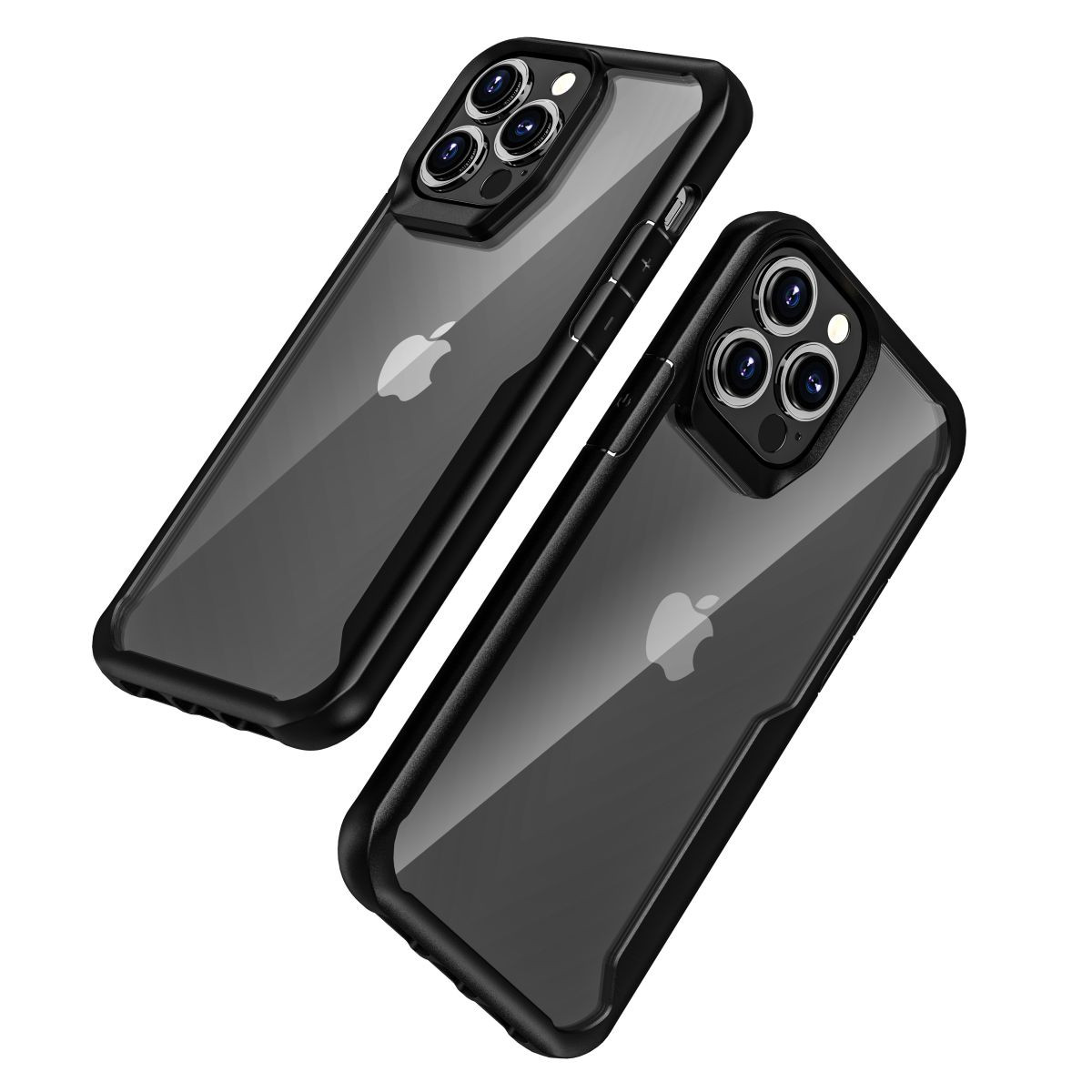 FUNDA MUVIT SHOCKPROOF 2M PARA APPLE IPHONE 13 PRO MAX TRANSPARENTE/NEGRA