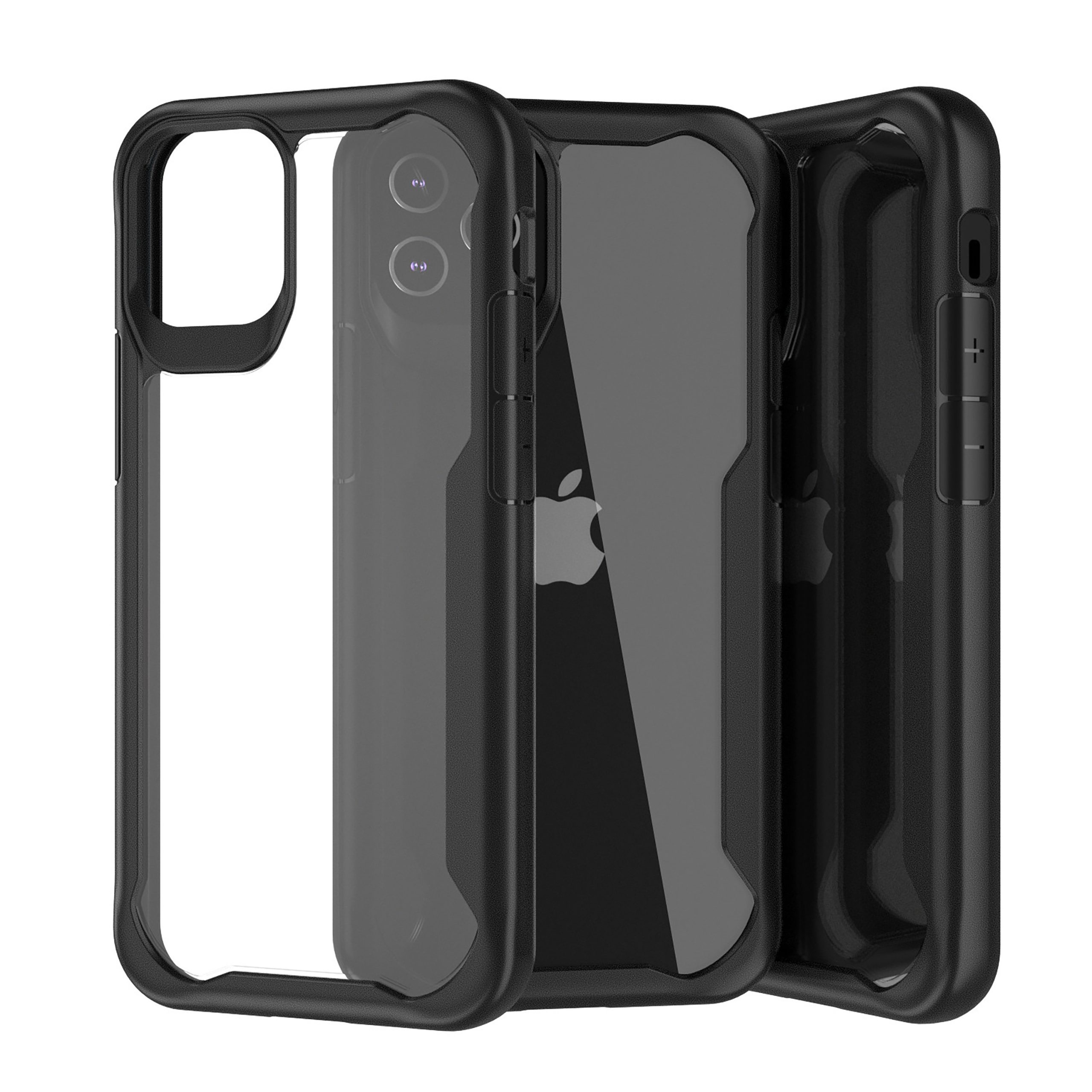 FUNDA MUVIT SHOCKPROOF 2M PARA APPLE IPHONE 12/12 PRO TRANSPARENTE/NEGRA