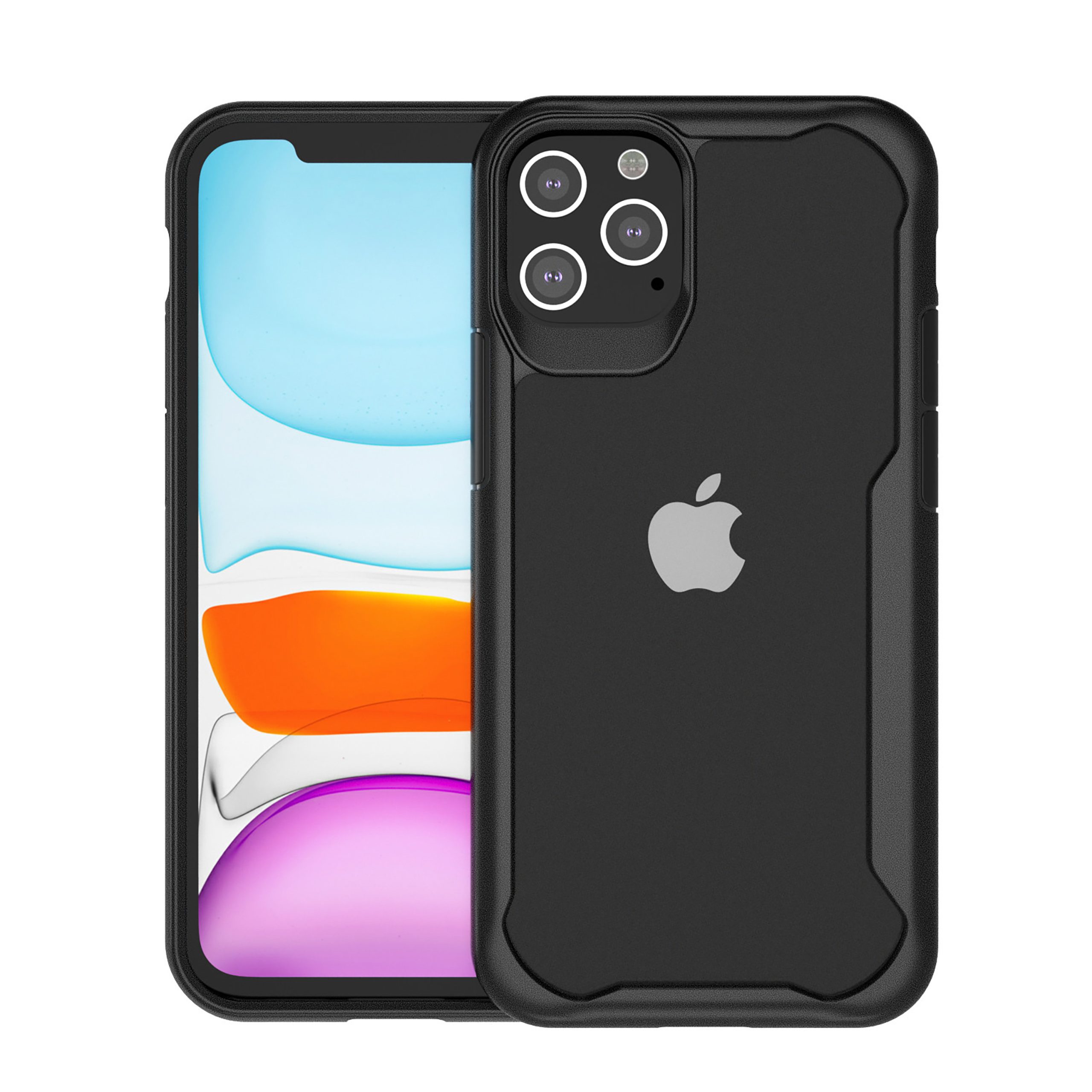 FUNDA MUVIT SHOCKPROOF 2M PARA APPLE IPHONE 12/12 PRO TRANSPARENTE/NEGRA