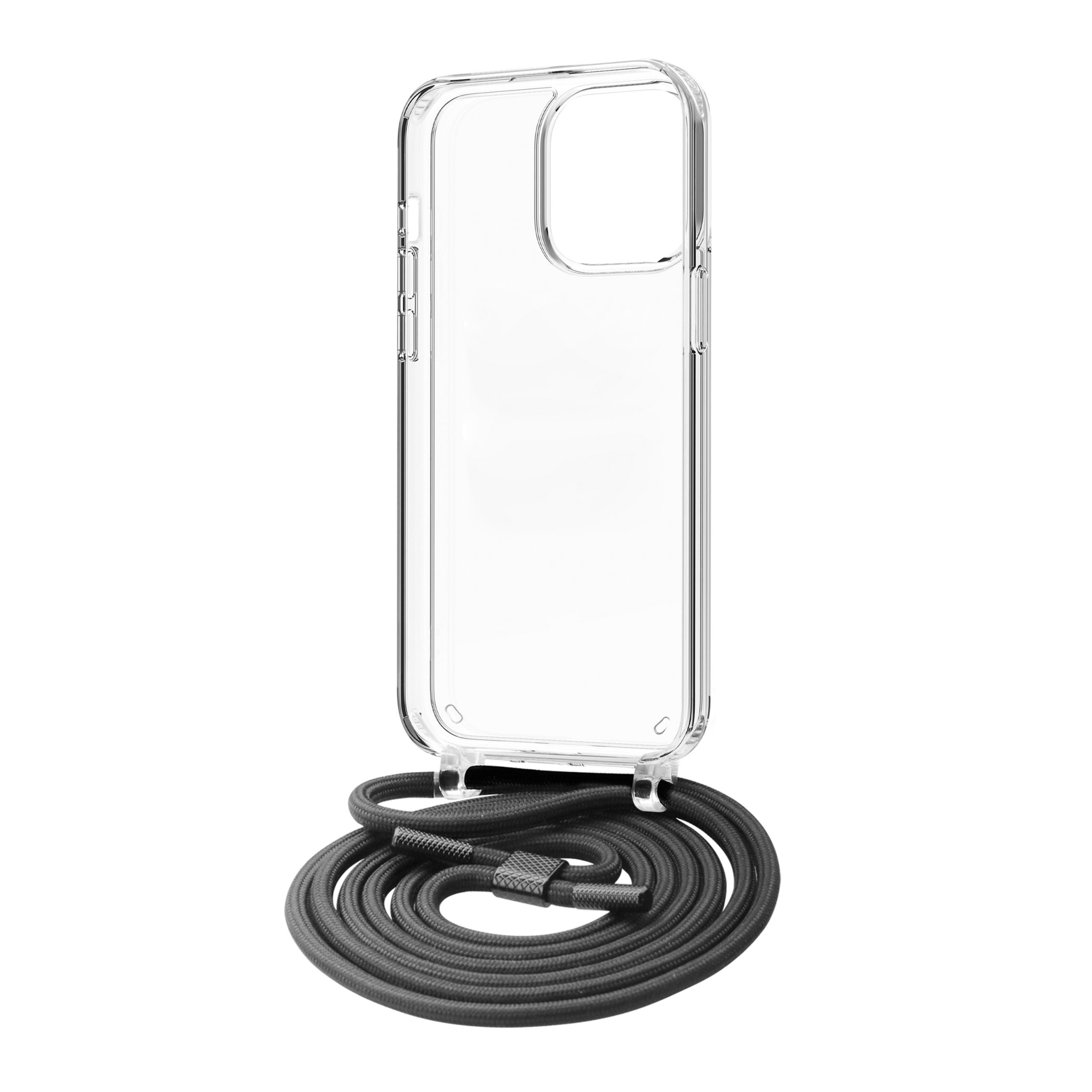 FUNDA MUVIT RECYCLETEK PARA APPLE IPHONE 15 PRO TRANSPARENTE + COLGANTE NEGRO