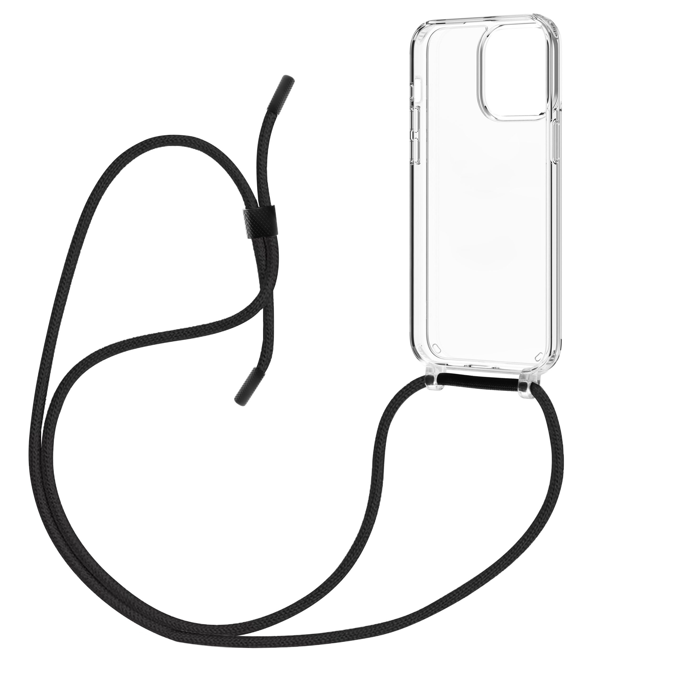 FUNDA MUVIT RECYCLETEK PARA APPLE IPHONE 15 PRO TRANSPARENTE + COLGANTE NEGRO