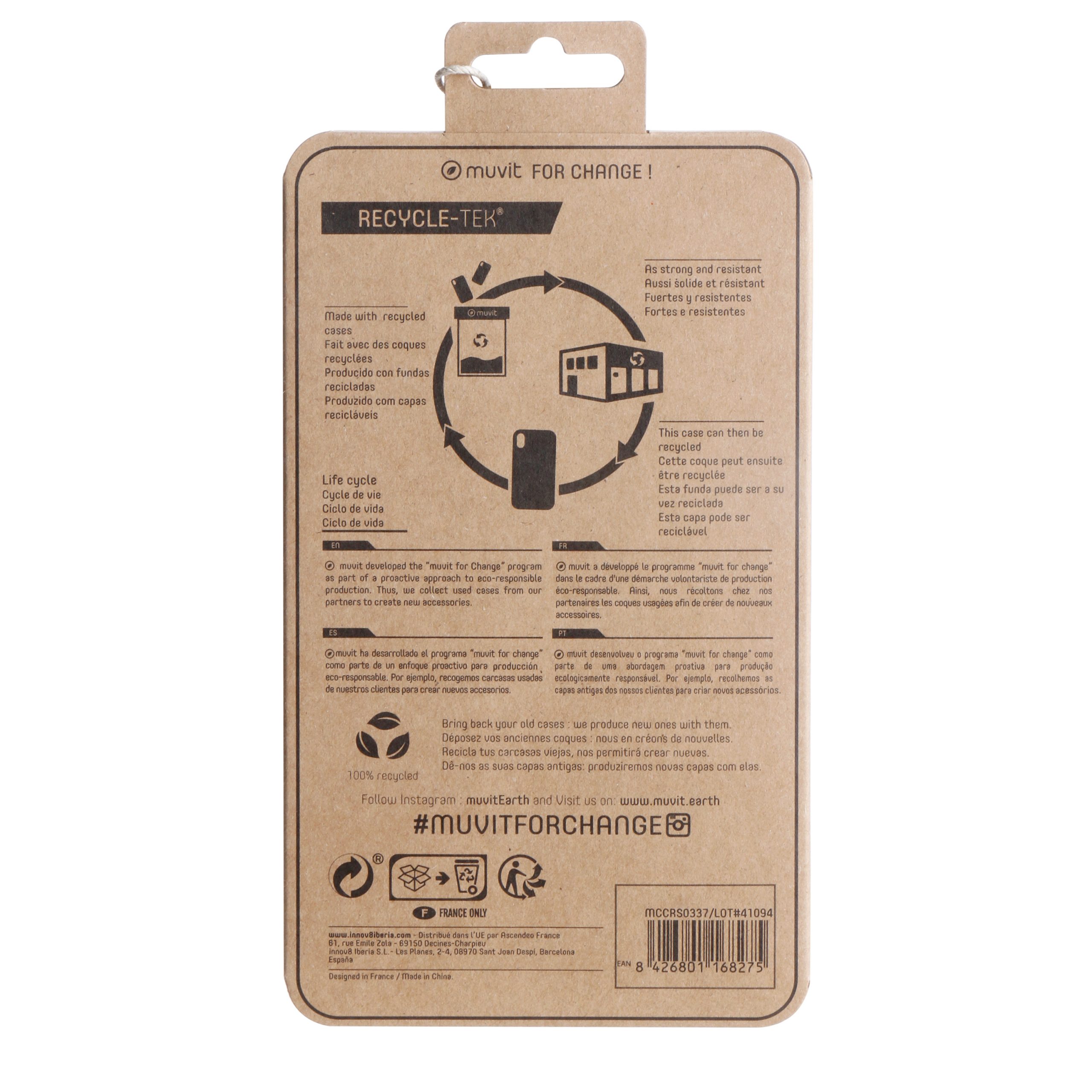 FUNDA MUVIT RECYCLETEK PARA APPLE IPHONE 14 PRO MAX TRANSPARENTE