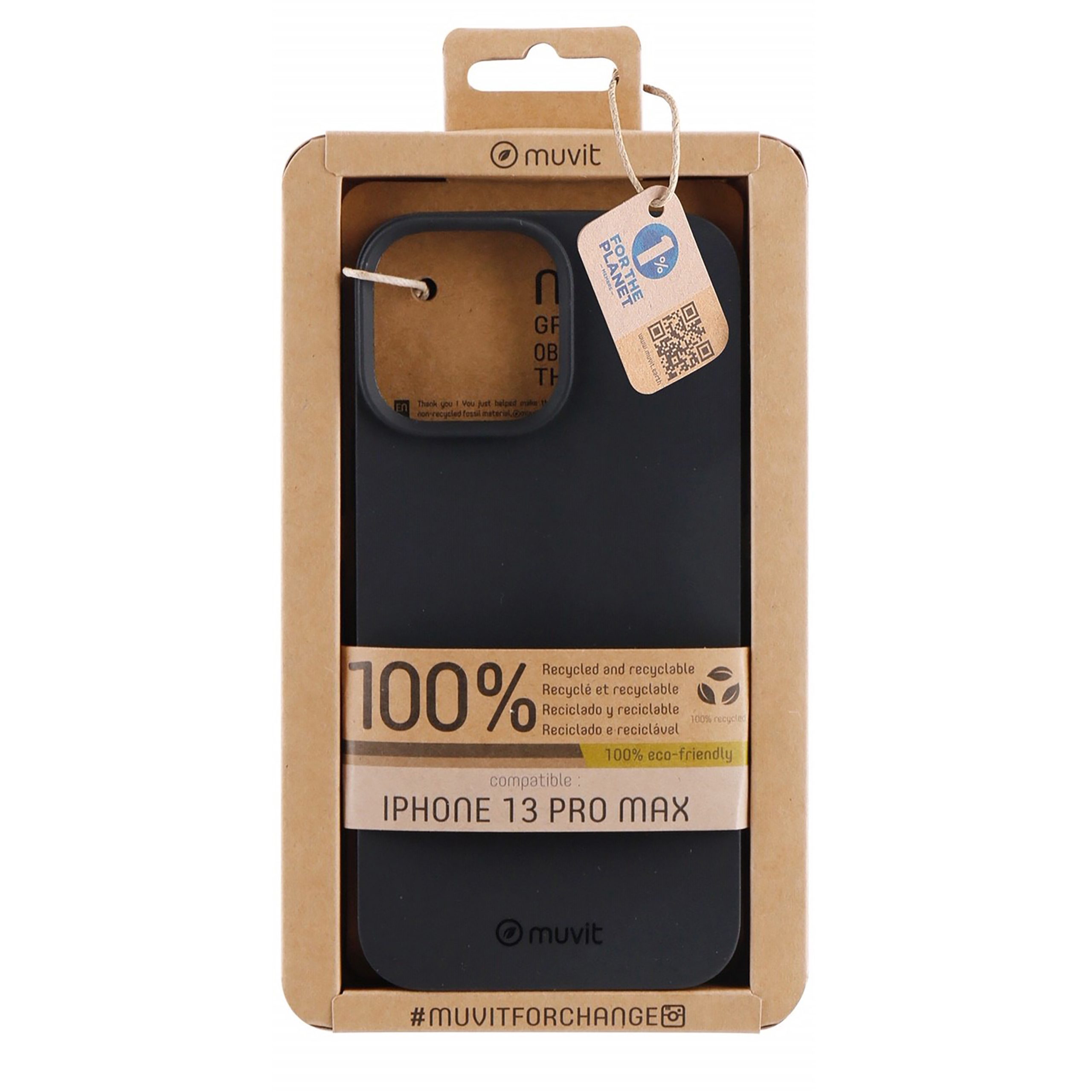 FUNDA MUVIT RECYCLETEK PARA APPLE IPHONE 13 PRO MAX NEGRA