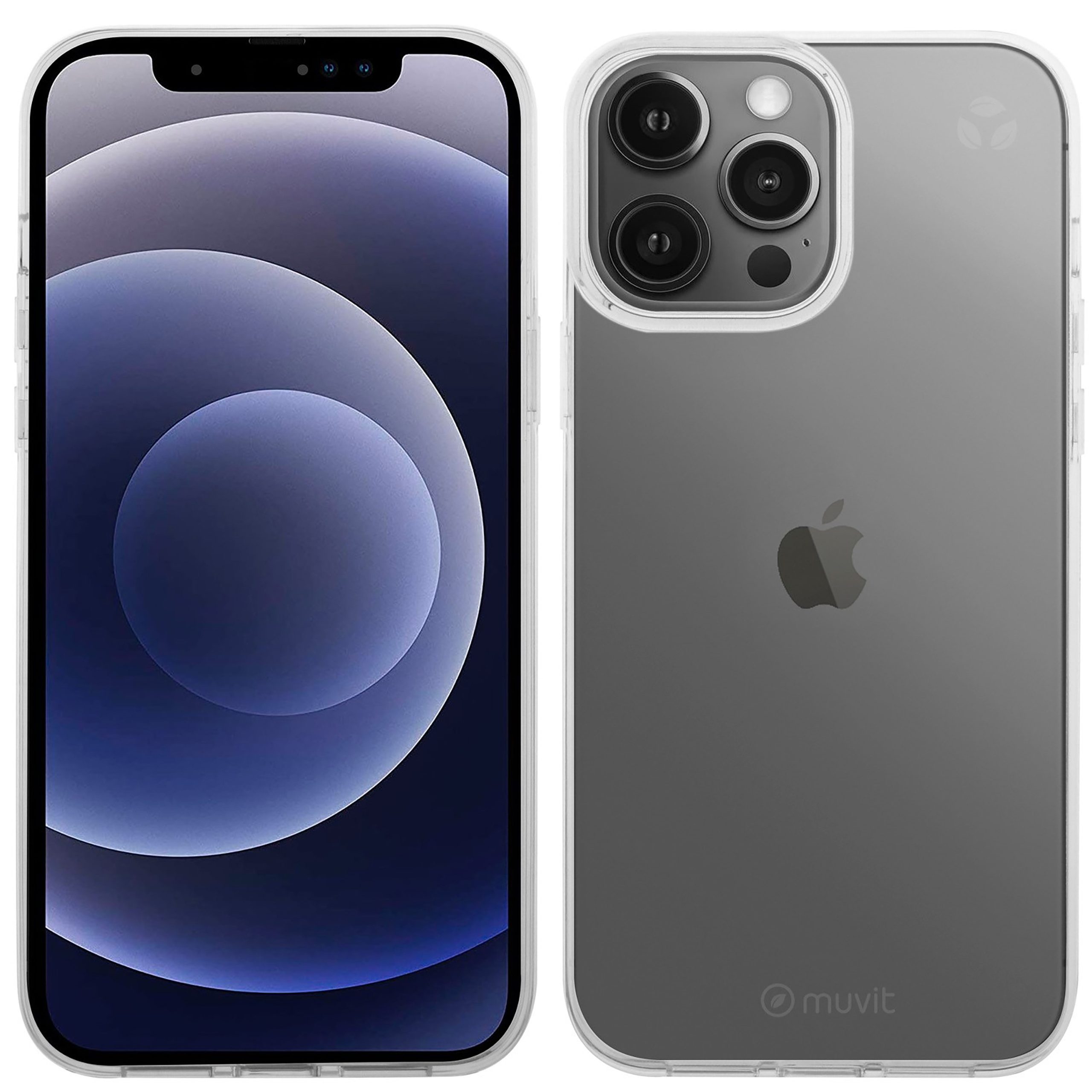 FUNDA MUVIT RECYCLETEK PARA APPLE IPHONE 13 PRO MAX ANTIBACTERIAS TRANSPARENTE