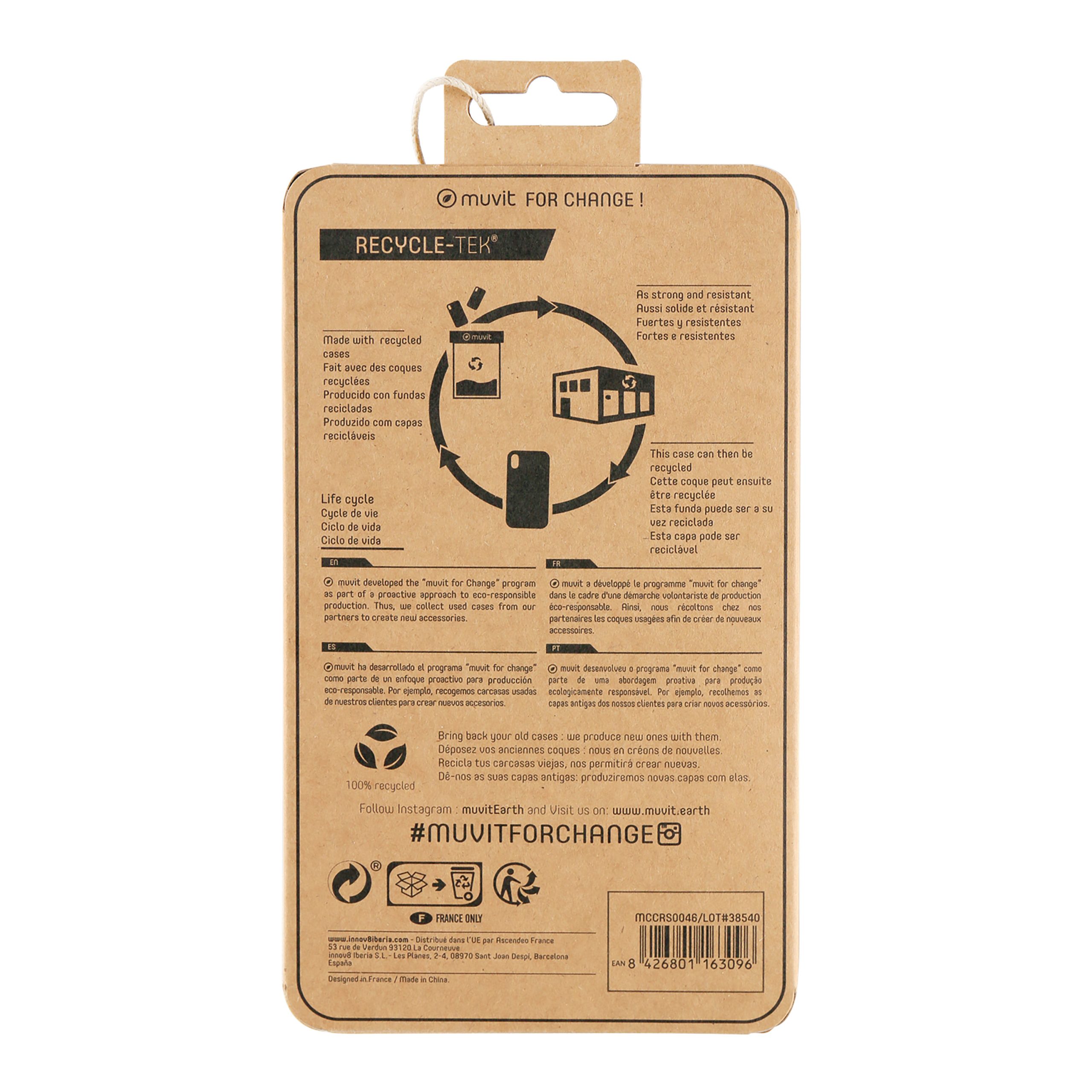 FUNDA MUVIT RECYCLETEK PARA APPLE IPHONE 12/12 PRO TRANSPARENTE