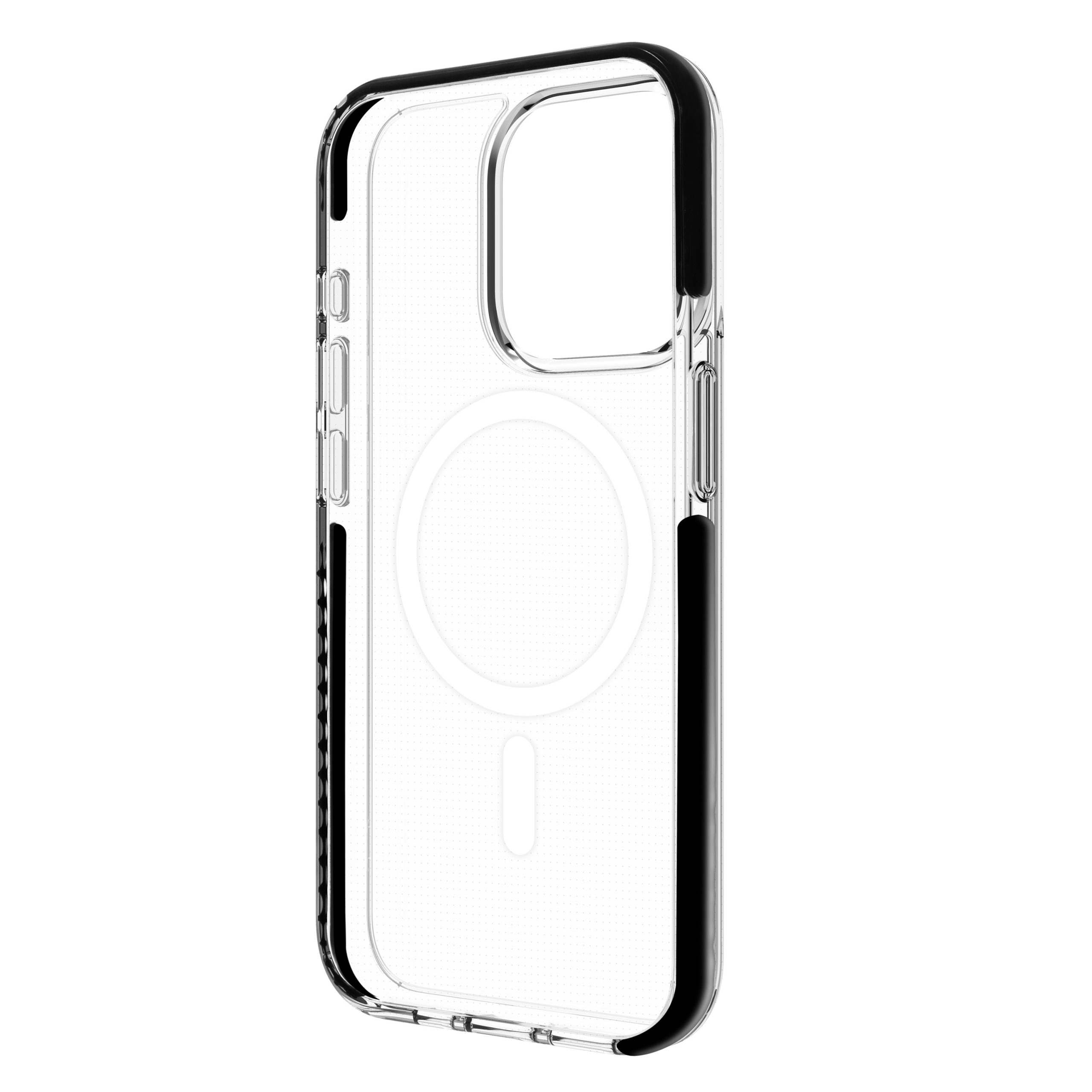 FUNDA MUVIT RECYCLETEK MAGSAFE SHOCKPROOF 3M PARA APPLE IPHONE 15 PRO TRANSPARENTE/NEGRA