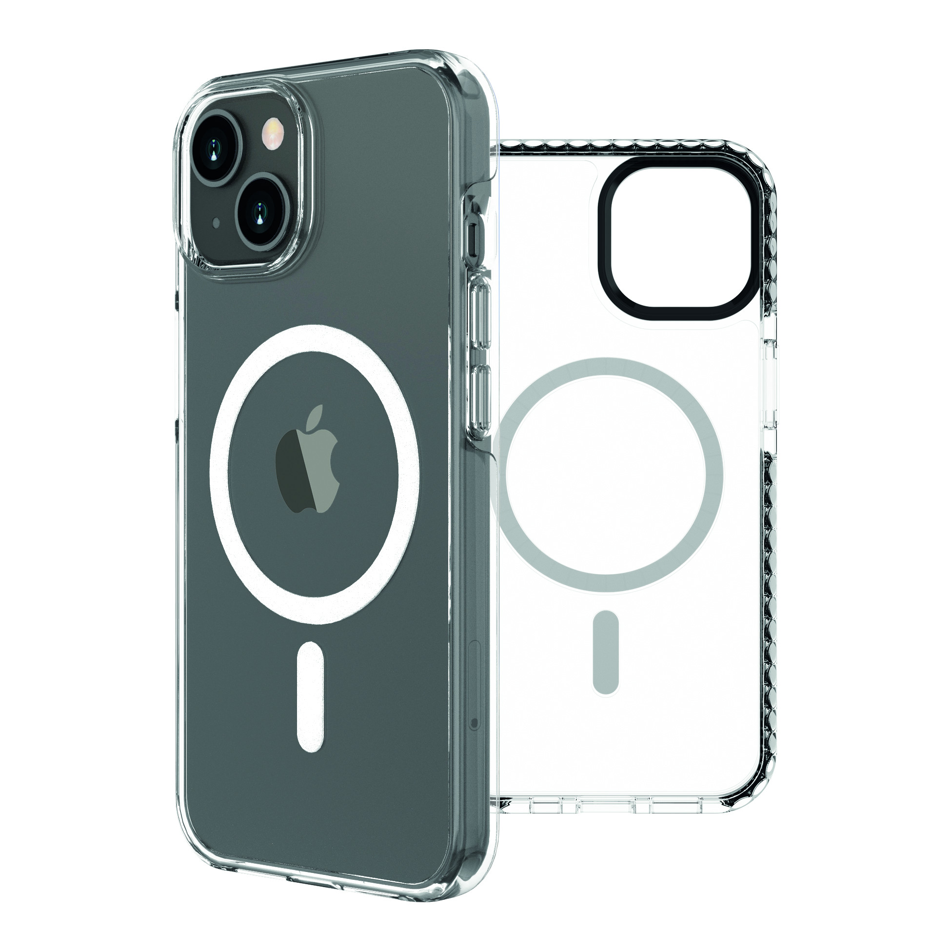 FUNDA MUVIT RECYCLETEK MAGSAFE SHOCKPROOF 3M PARA APPLE IPHONE 14 TRANSPARENTE/NEGRA