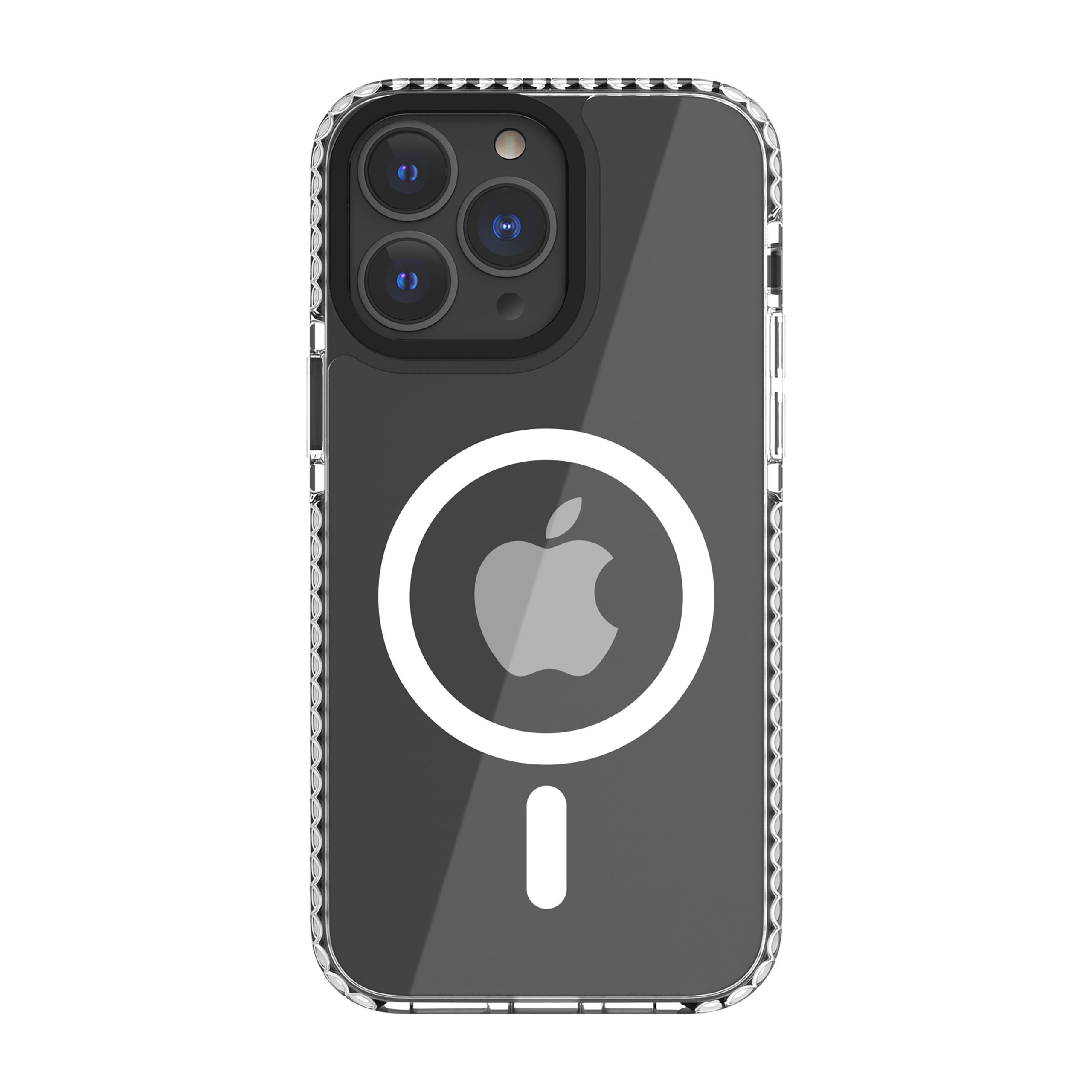 FUNDA MUVIT RECYCLETEK MAGSAFE SHOCKPROOF 3M PARA APPLE IPHONE 14 PRO TRANSPARENTE/NEGRA
