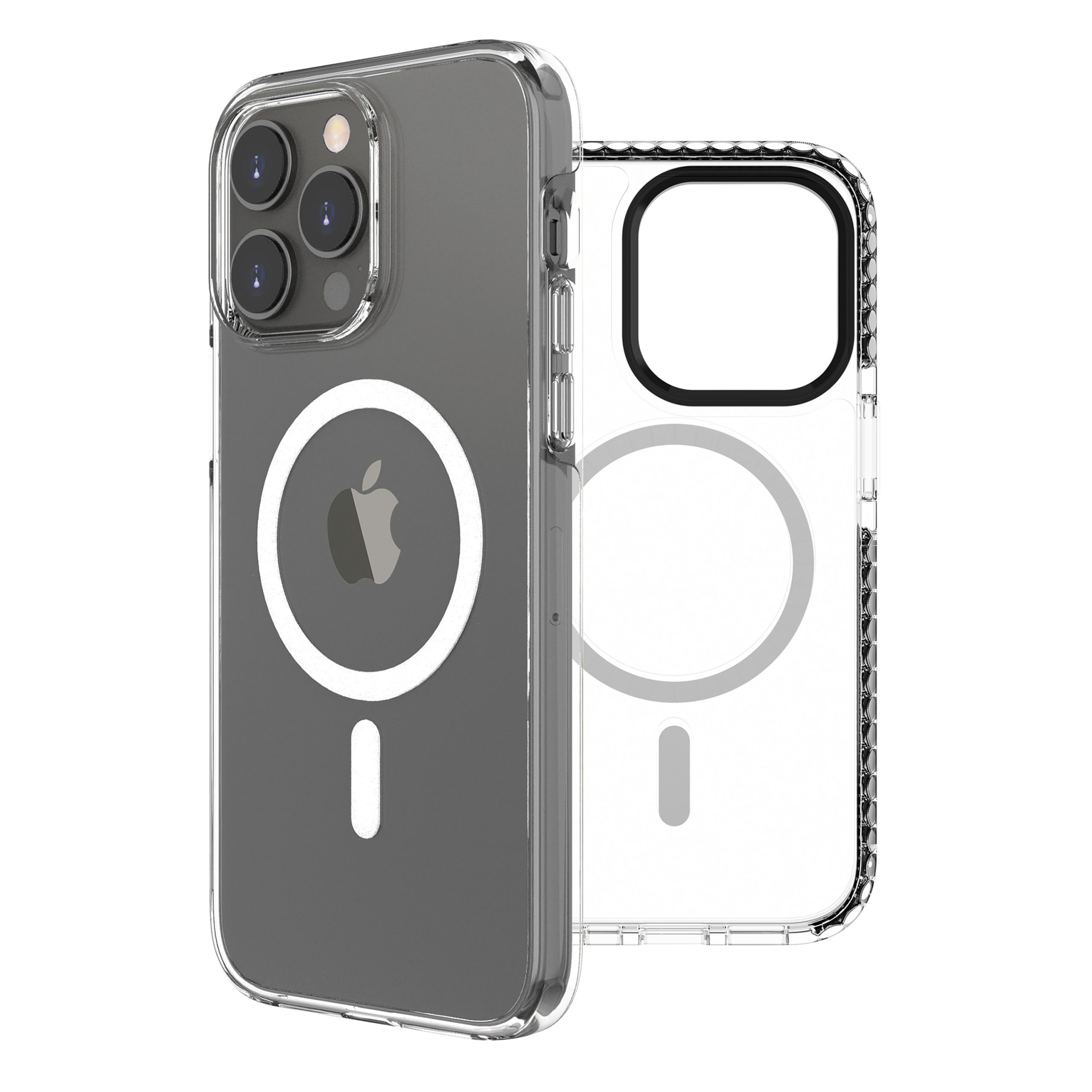 FUNDA MUVIT RECYCLETEK MAGSAFE SHOCKPROOF 3M PARA APPLE IPHONE 14 PRO MAX TRANSPARENTE/NEGRA