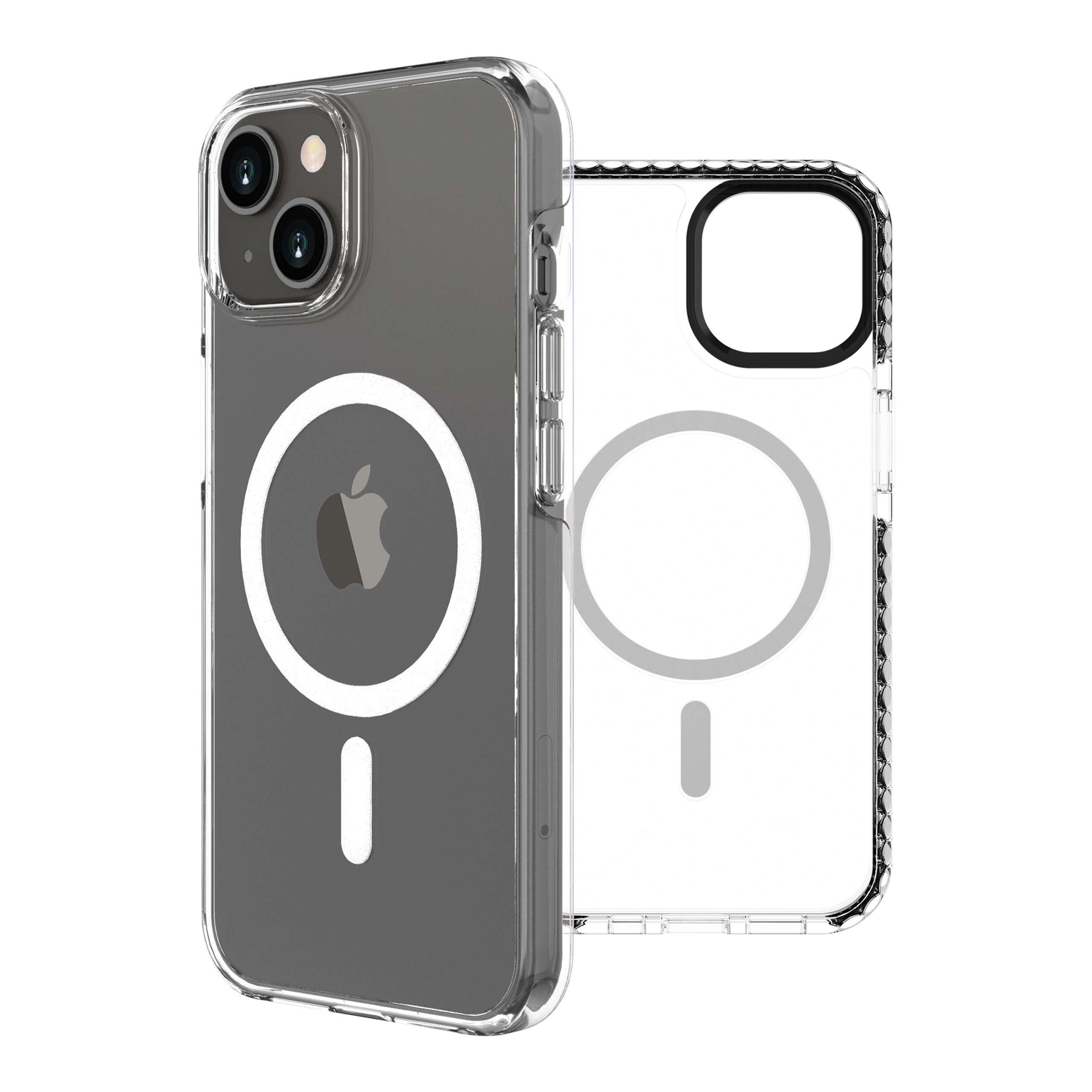 FUNDA MUVIT RECYCLETEK MAGSAFE SHOCKPROOF 3M PARA APPLE IPHONE 14 PLUS TRANSPARENTE/NEGRA