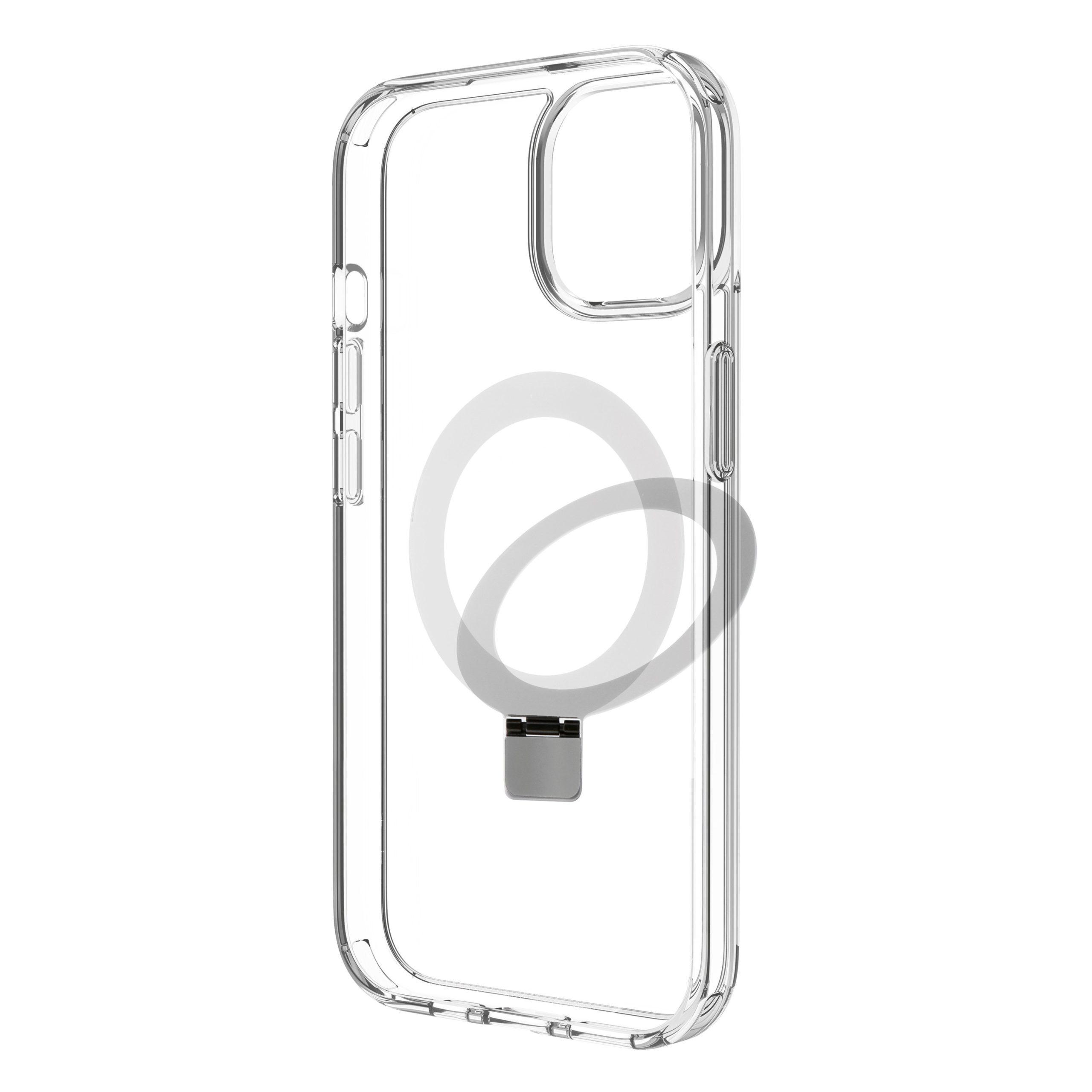 FUNDA MUVIT RECYCLETEK MAGSAFE + SOPORTE PARA IPHONE 15 TRANSPARENTE
