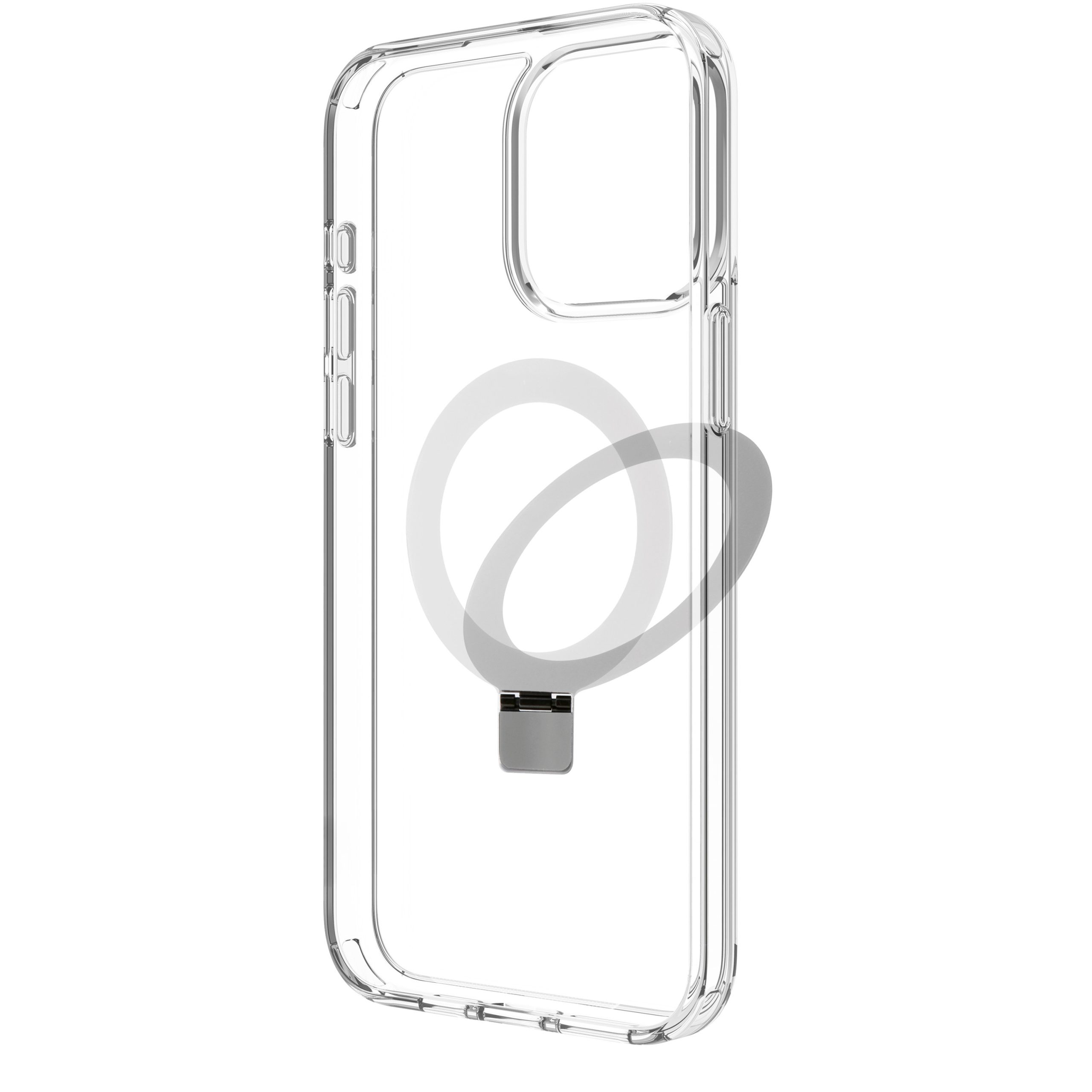 FUNDA MUVIT RECYCLETEK MAGSAFE + SOPORTE PARA IPHONE 15 PRO MAX TRANSPARENTE