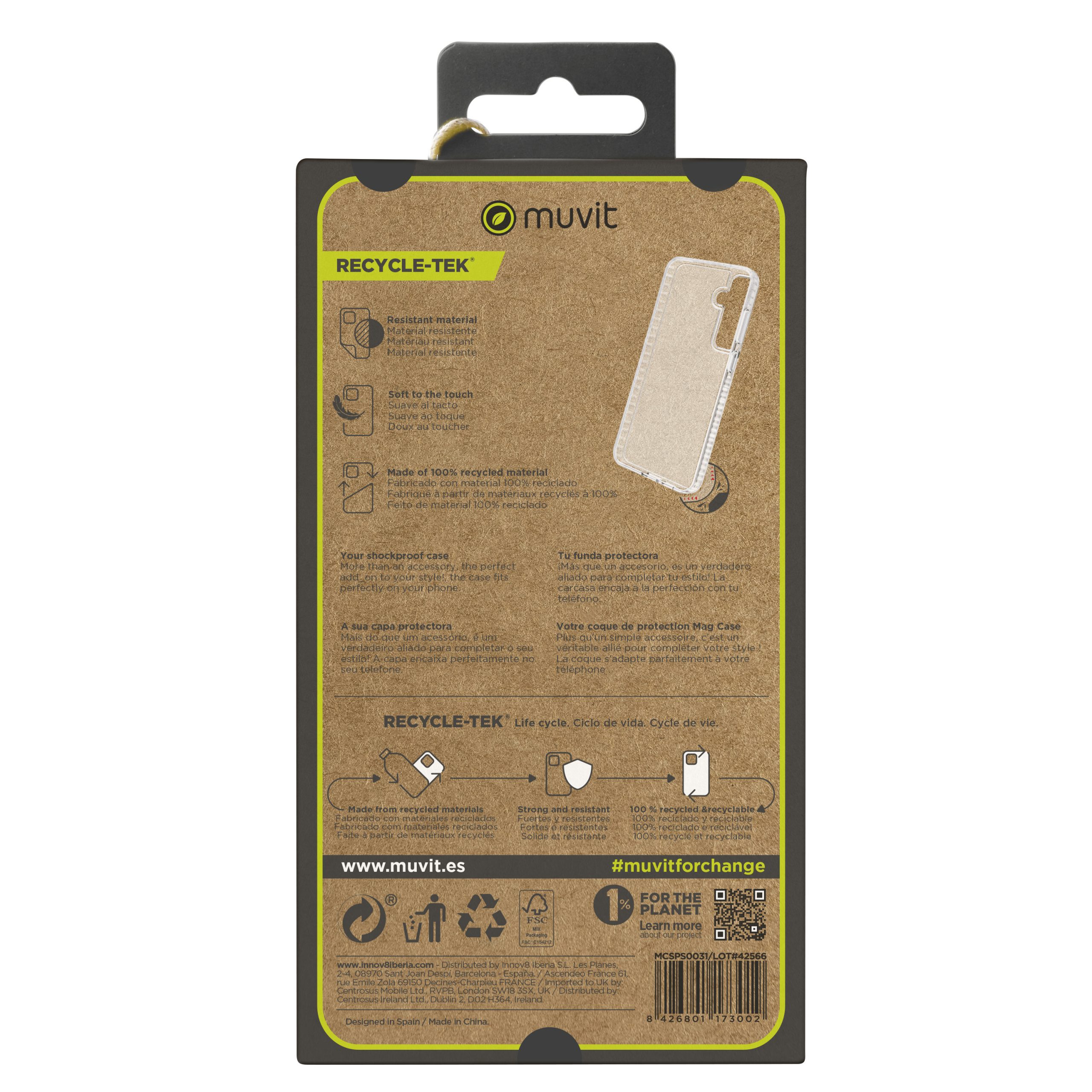FUNDA MUVIT SHOCKPROOF 3M PARA SAMSUNG GALAXY S24 TRANSPARENTE