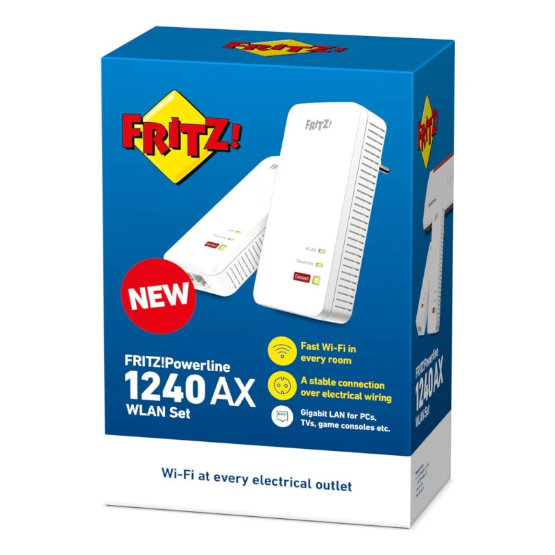 KIT PLC ADAPTER FRITZ! POWERLINE 1240 AX WLAN SET MESH 2XGBE