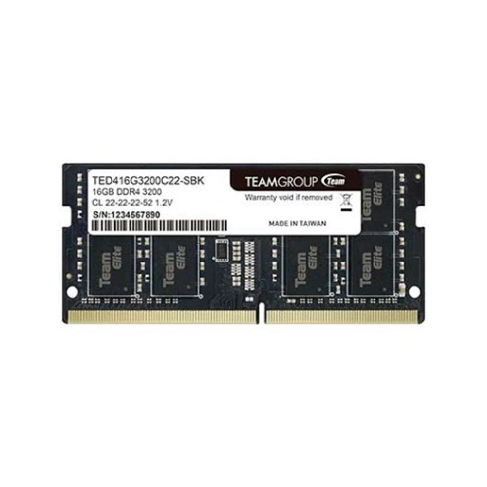 MEMORIA RAM DDR4 16GB TEAMGROUP ELITE / 3200MHZ / PC4 25600 / SODIMM / CL22 / 1.2V
