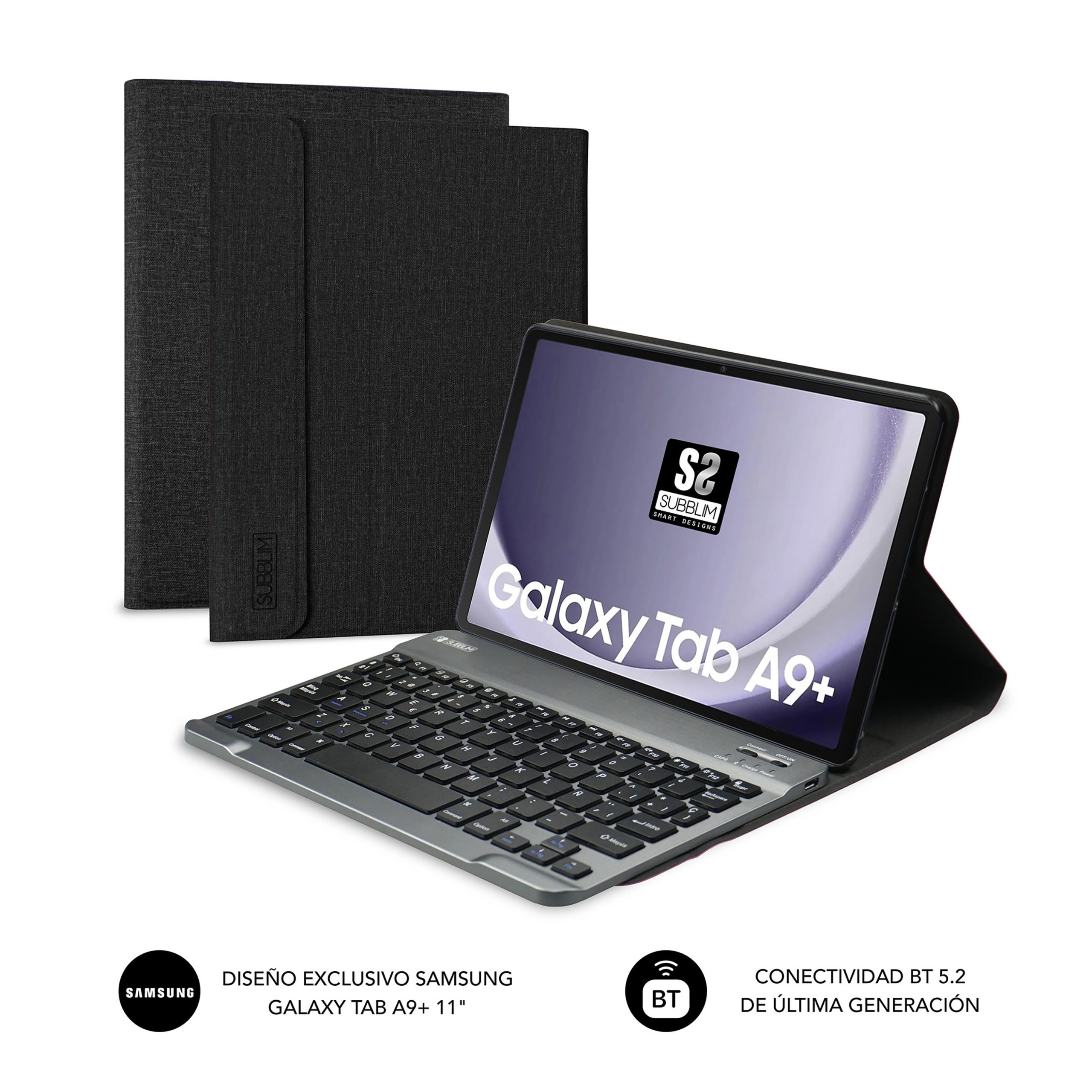 FUNDA + TECLADO SUBBLIM KEYTAB PRO PARA TABLET SAMSUNG A9+ 11"