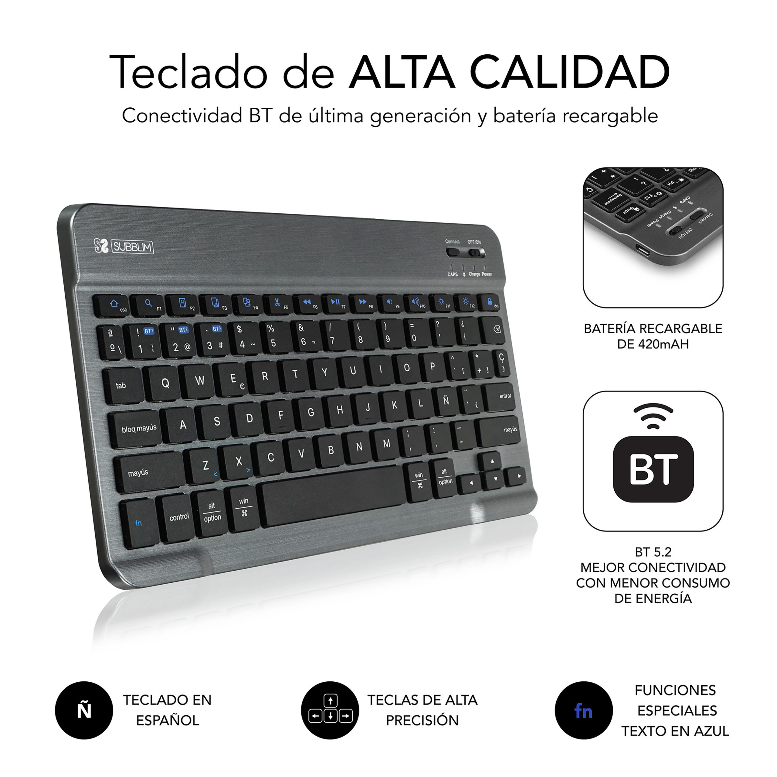 FUNDA + TECLADO SUBBLIM KEYTAB PRO PARA TABLET SAMSUNG A9+ 11"