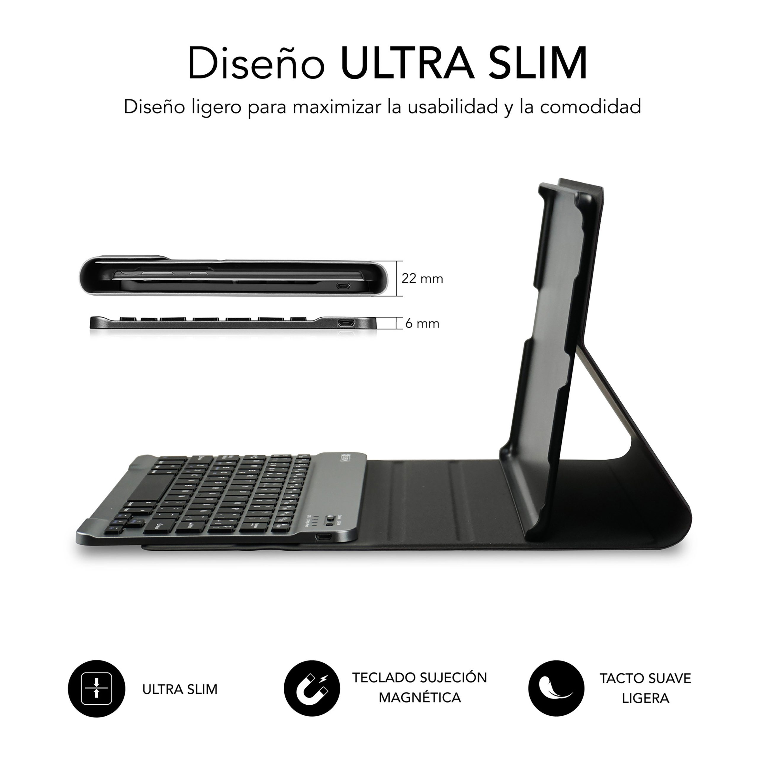 FUNDA + TECLADO SUBBLIM KEYTAB PRO PARA TABLET SAMSUNG A9+ 11"