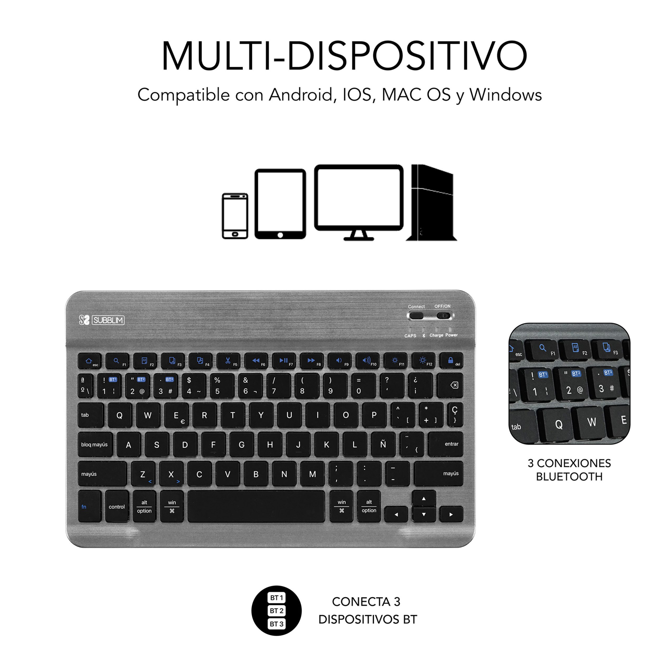 FUNDA + TECLADO SUBBLIM KEYTAB PRO PARA TABLET SAMSUNG A9+ 11"
