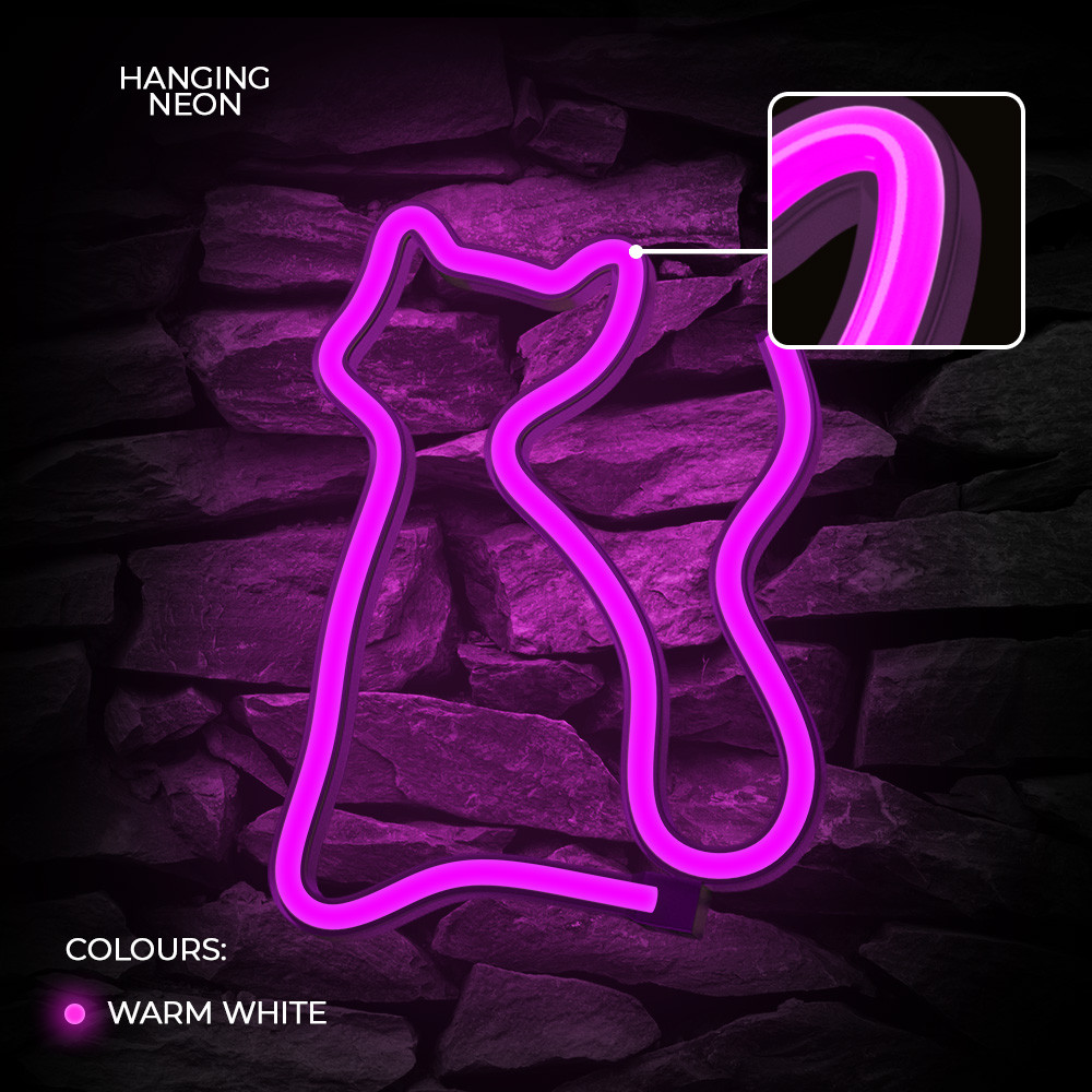LAMPARA FOREVER NEON LED CAT PINK