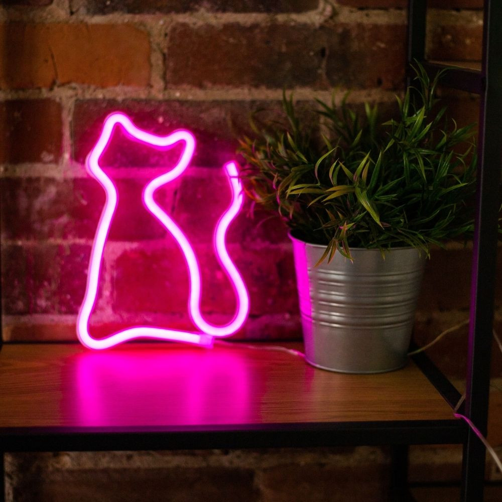 LAMPARA FOREVER NEON LED CAT PINK
