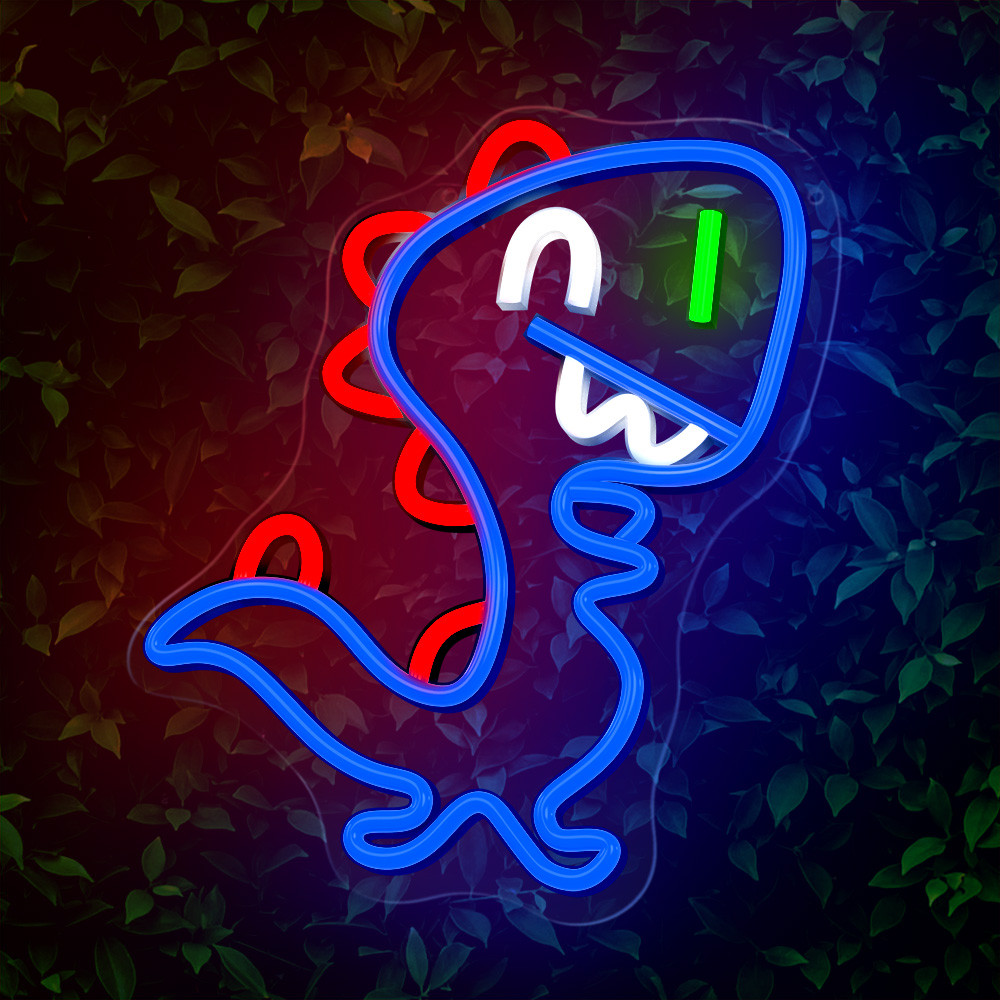 LAMPARA FOREVER NEON LED JURASSIC BABY DINO BLUE