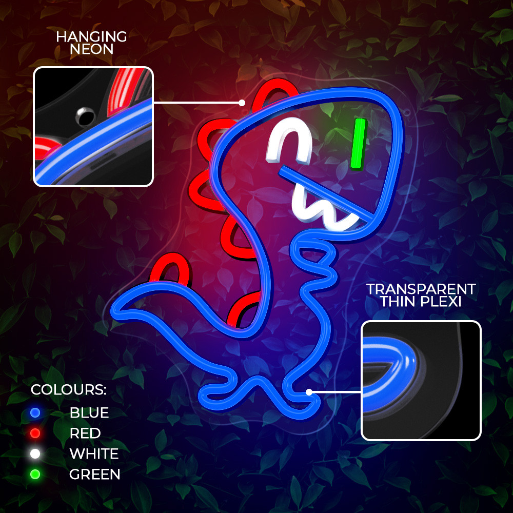 LAMPARA FOREVER NEON LED JURASSIC BABY DINO BLUE