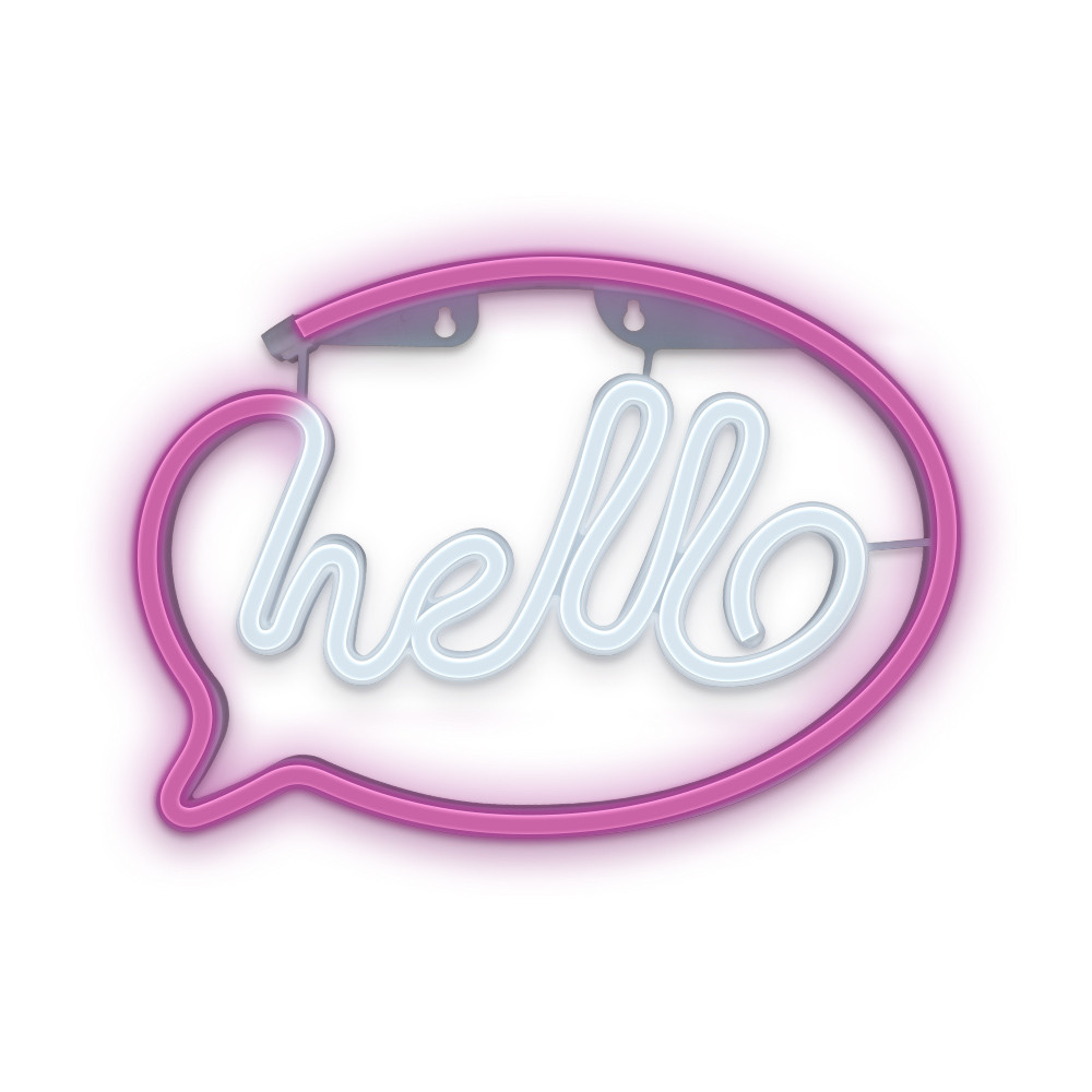LAMPARA FOREVER NEON LED HELLO PINK WHITE