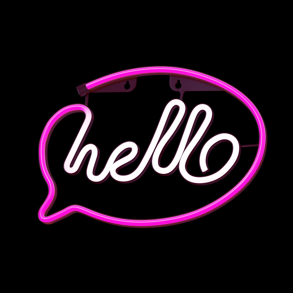 LAMPARA FOREVER NEON LED HELLO PINK WHITE