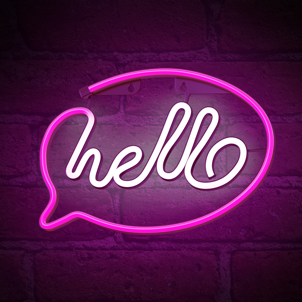 LAMPARA FOREVER NEON LED HELLO PINK WHITE