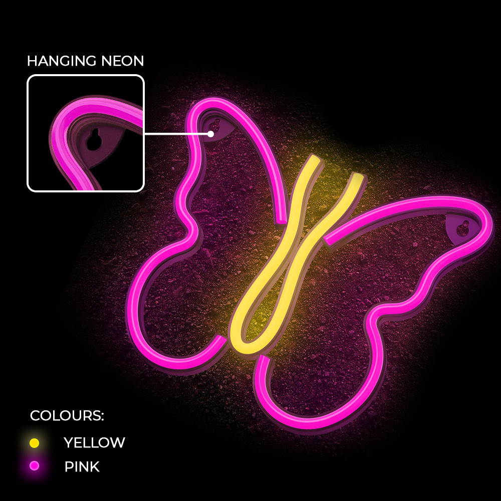 LAMPARA FOREVER NEON LED BUTTERFLY PINK
