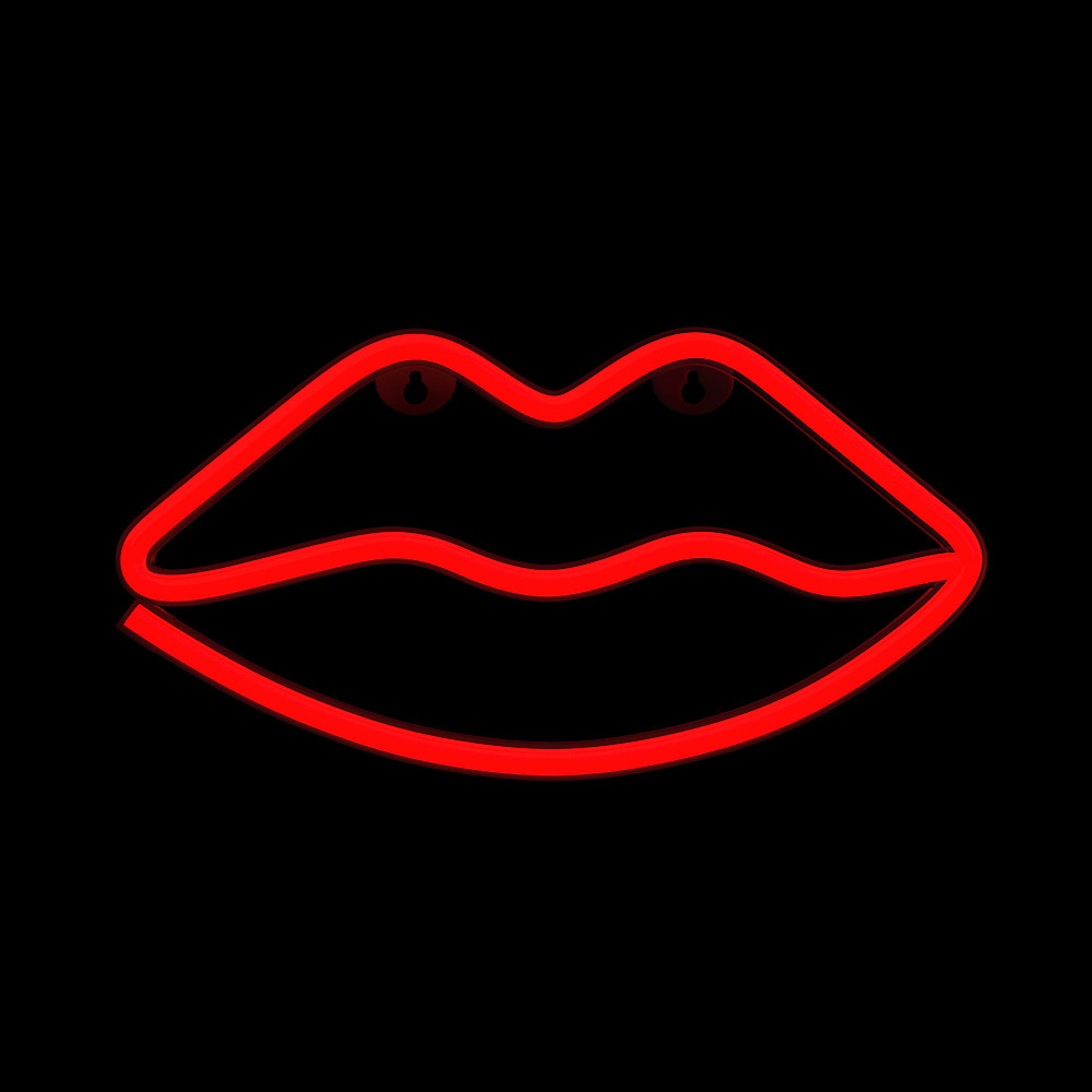 LAMPARA FOREVER NEON LED LIPS RED