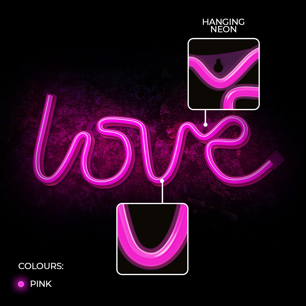 LAMPARA FOREVER NEON LED LOVE PINK