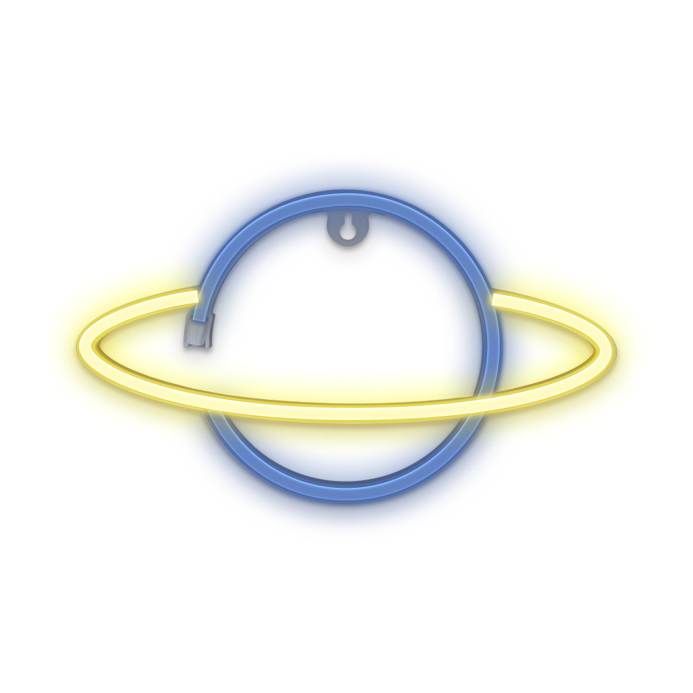 LAMPARA FOREVER NEON LED SATURN YELLOW BLUE