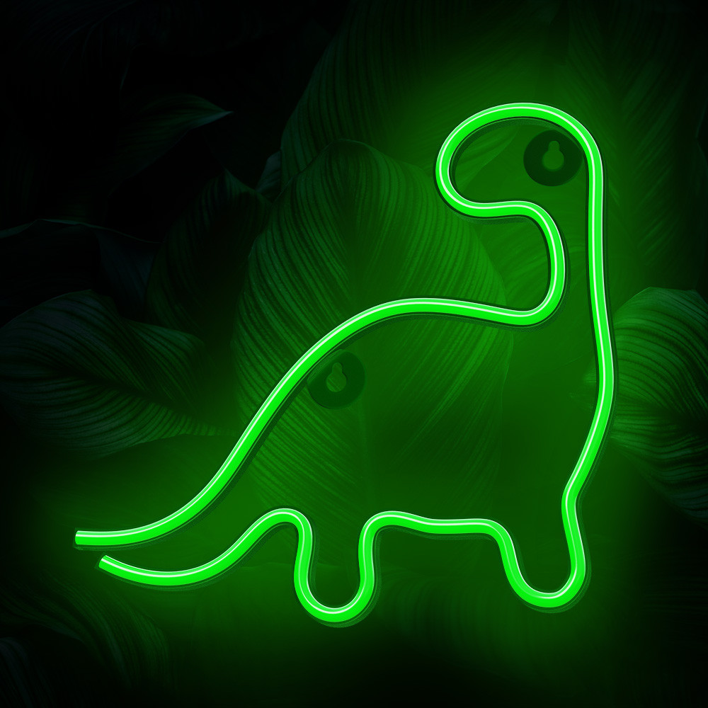 LAMPARA FOREVER NEON LED DINOSAUR GREEN