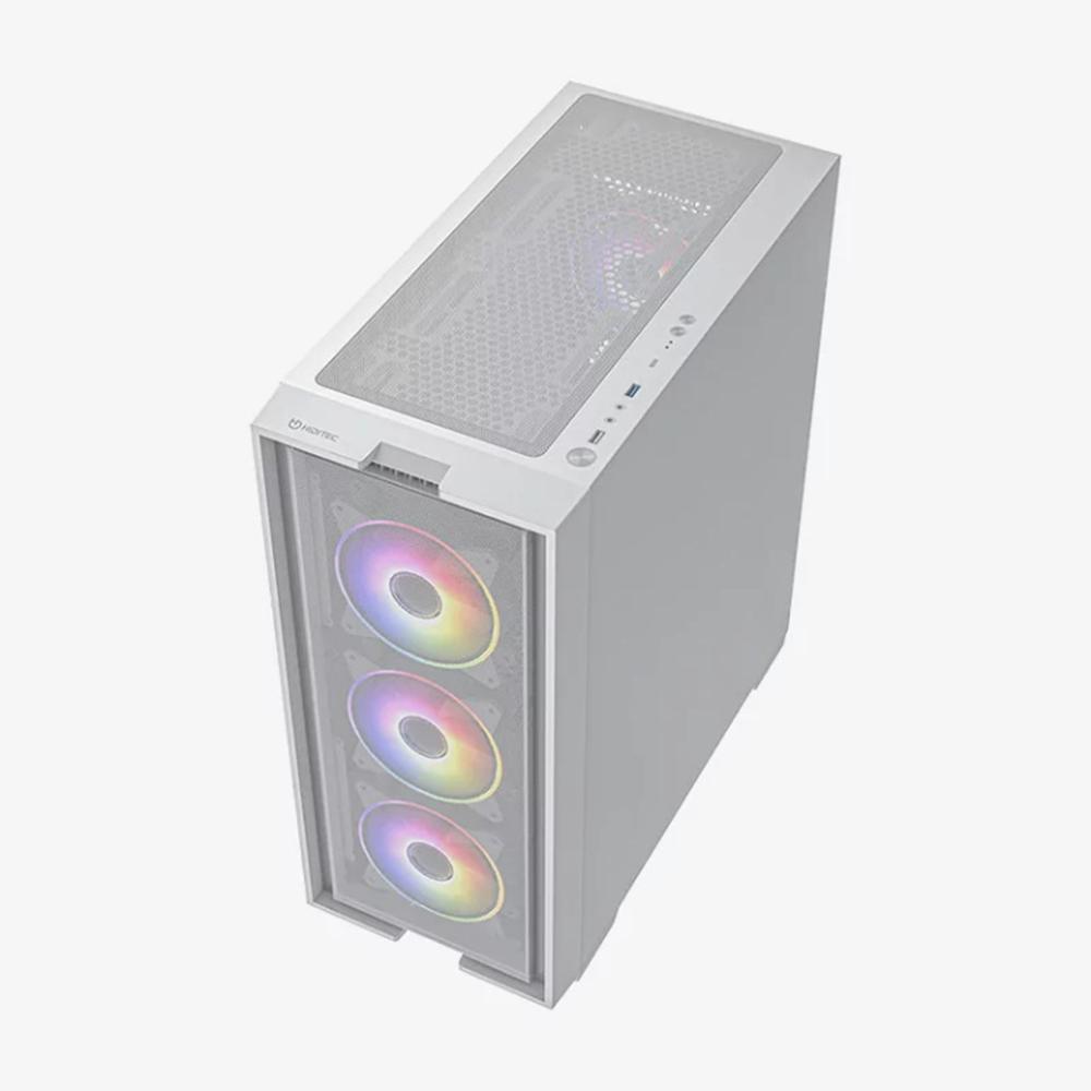 CAJA ORDENADOR GAMING HIDITEC E-ATX H2 AIR ARGB CRISTAL TEMPLADO BLANCO