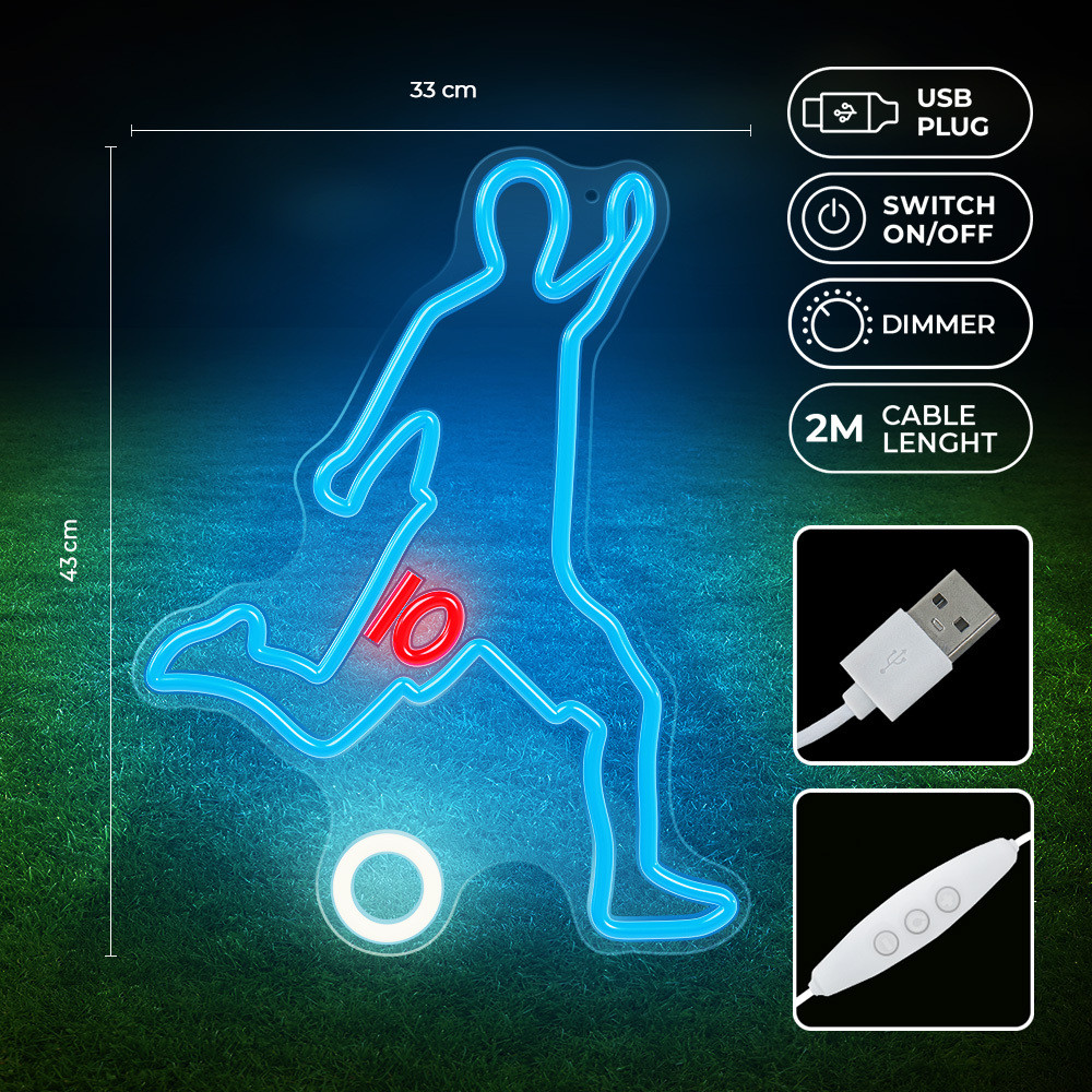 LAMPARA FOREVER NEON PLEXI LED FOOTBALLER WHITE