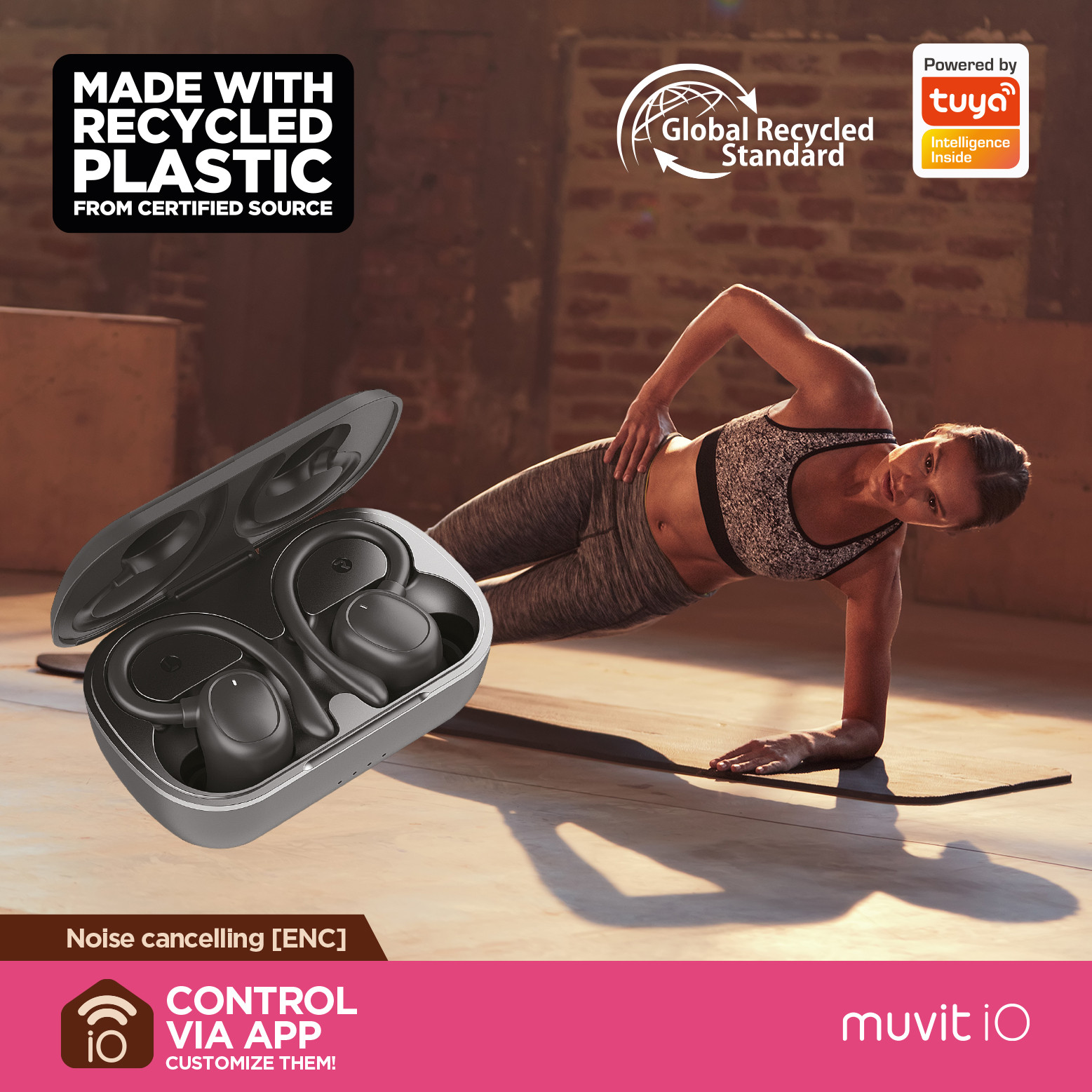 AURICULARES MUVIT IO SPORT ENC INALAMBRICO NEGRO