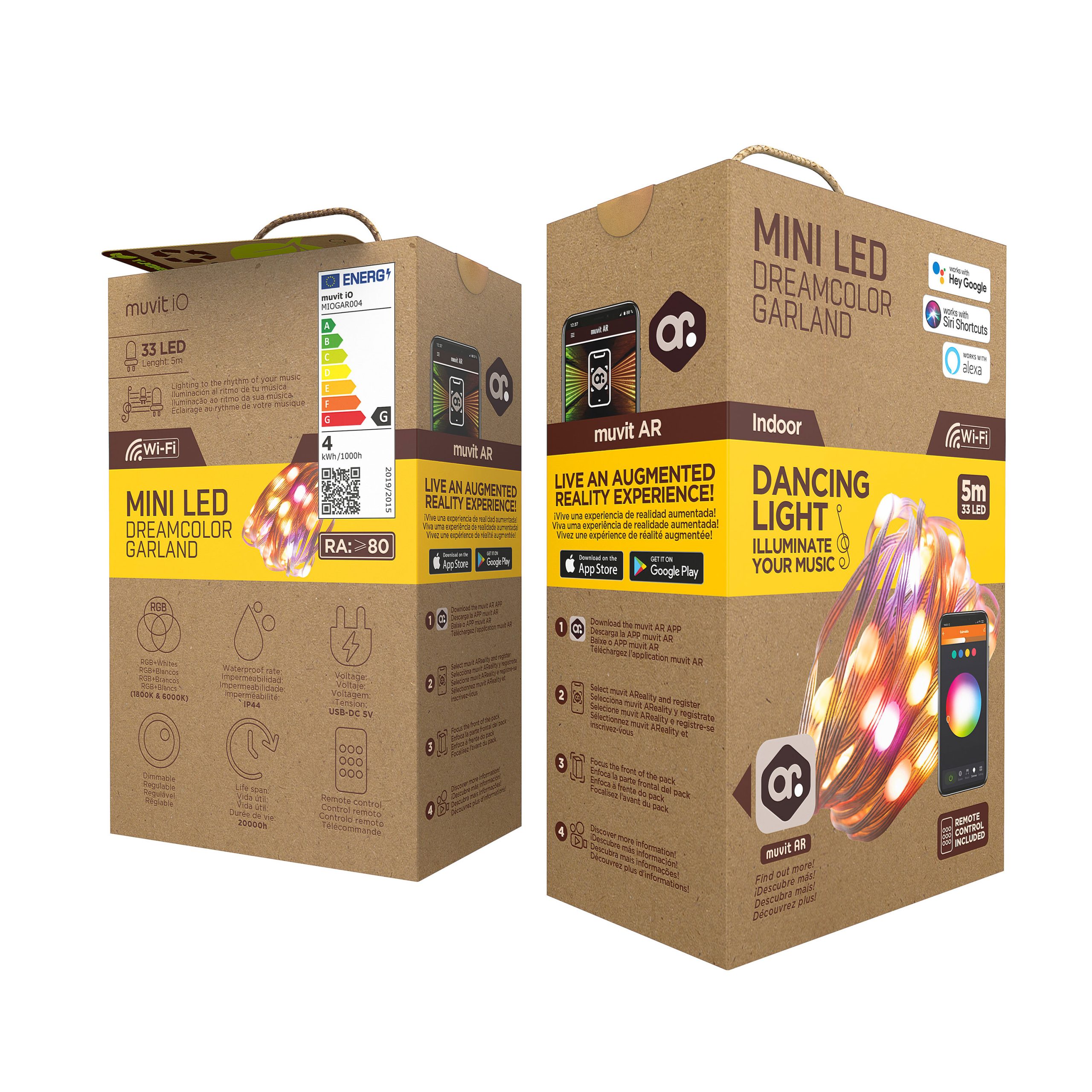 GUIRNALDA LUCES MUVIT IO WIFI DREAMCOLOR MINI LED RGB 5M