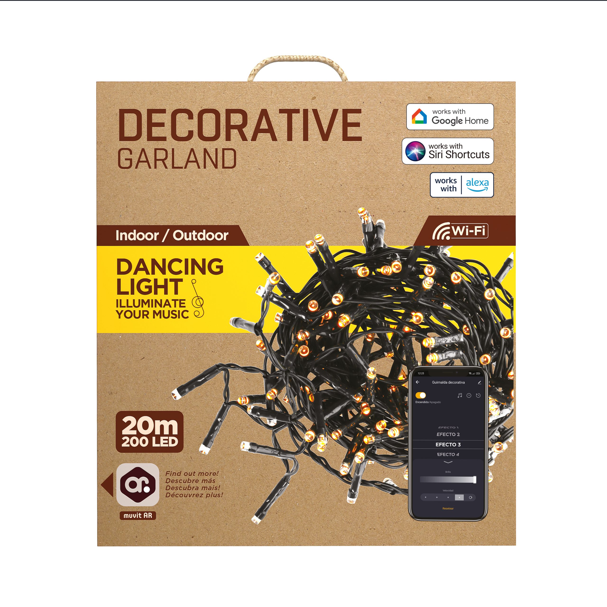 GUIRNALDA LUCES MUVIT IO WIFI RGB 20M